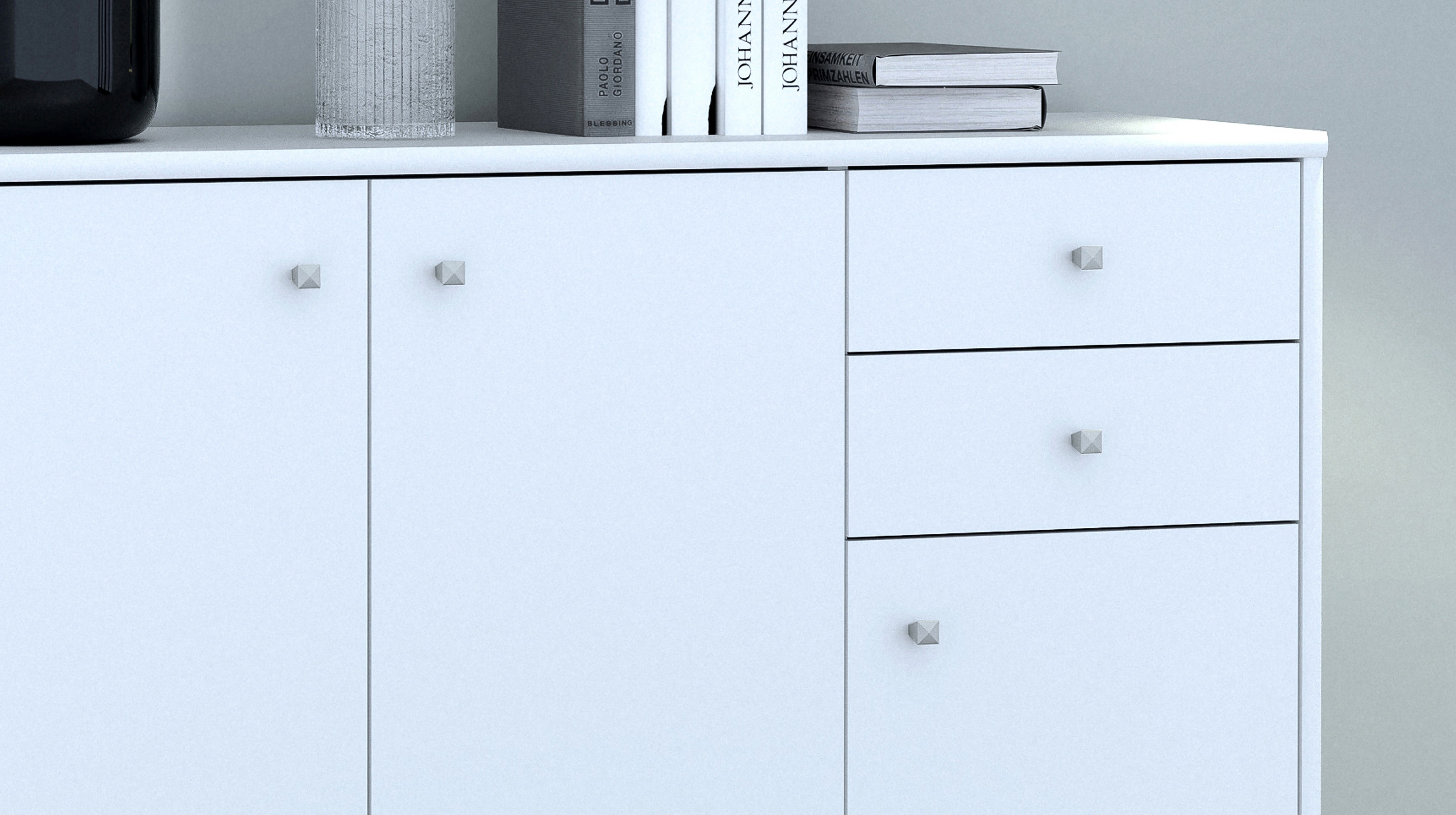 Kommode mit Schubladen weiß 109 cm - TEMPRA