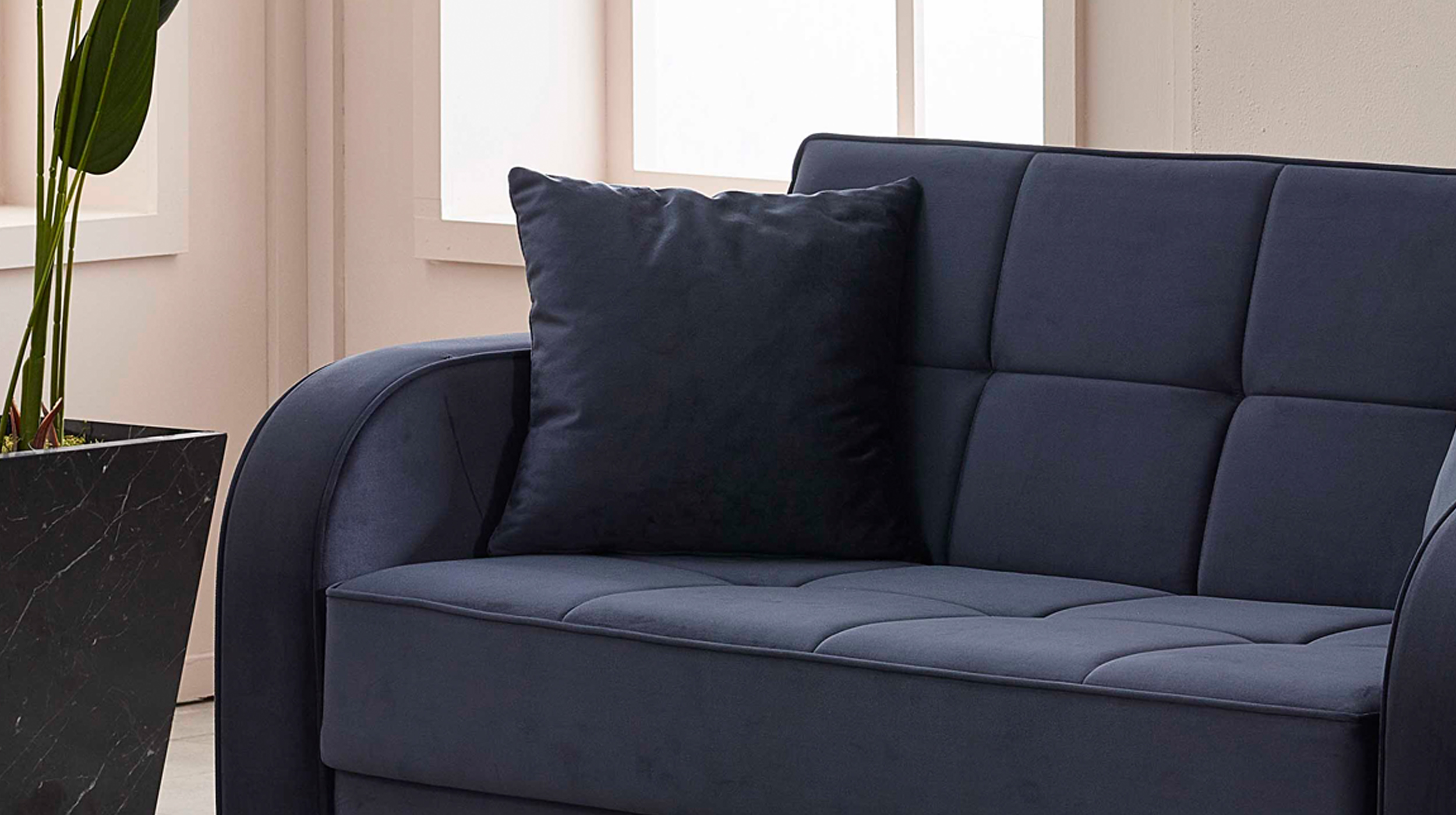 Schlafsofa anthrazit Bettkasten Dauerschläfer 162 cm - FREDERICO