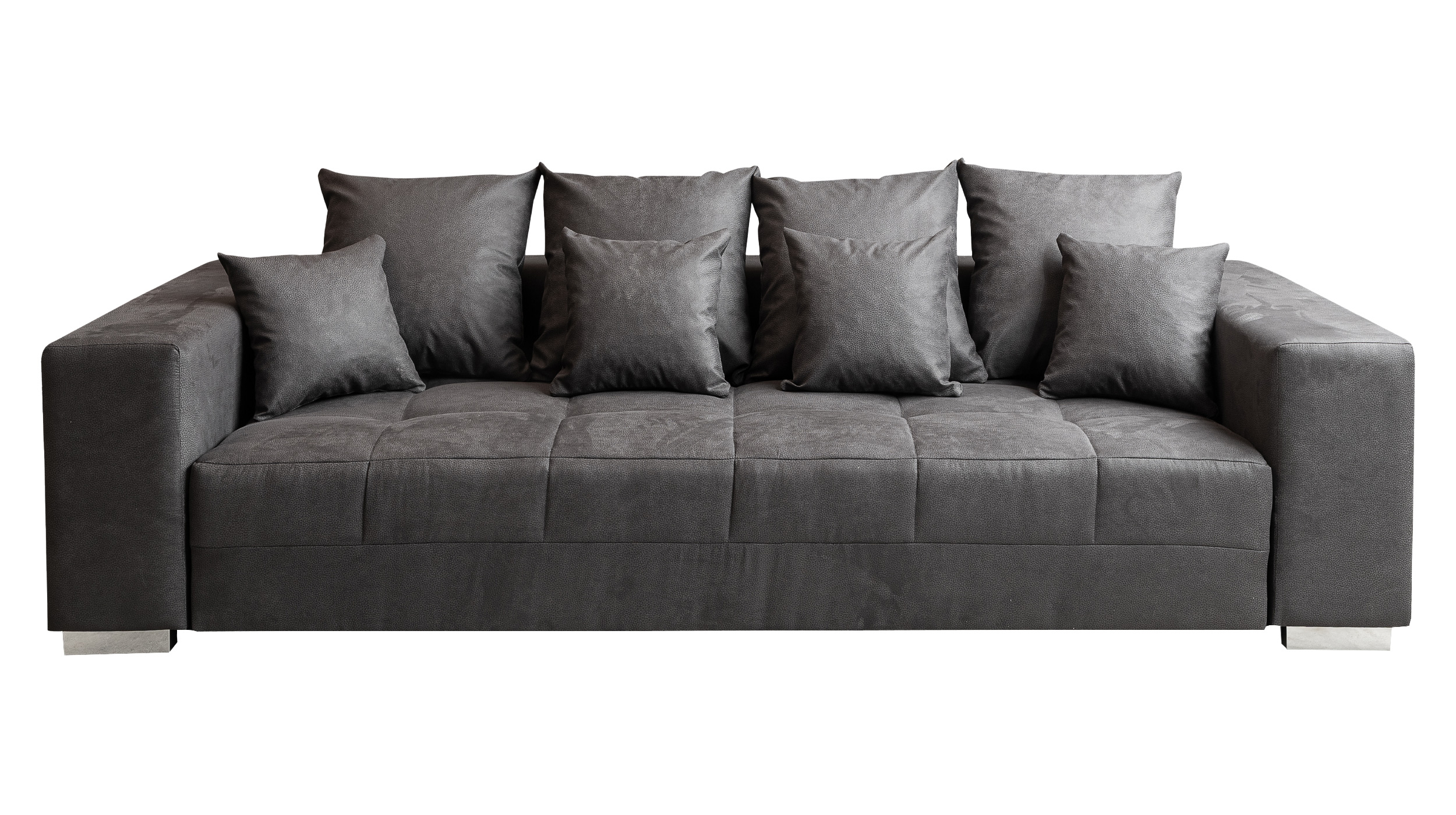 Big Sofa grau Vintage - Microfaser - 254 cm - BORNEO