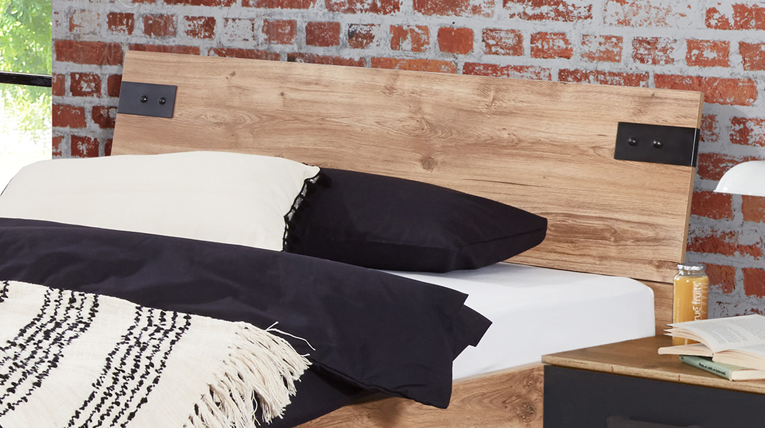Jugendbett 140 x 200 cm Plankeneiche - graphit - LIVERPOOL Jugendbett 140 x 200 cm Plankeneiche - graphit - LIVERPOOL