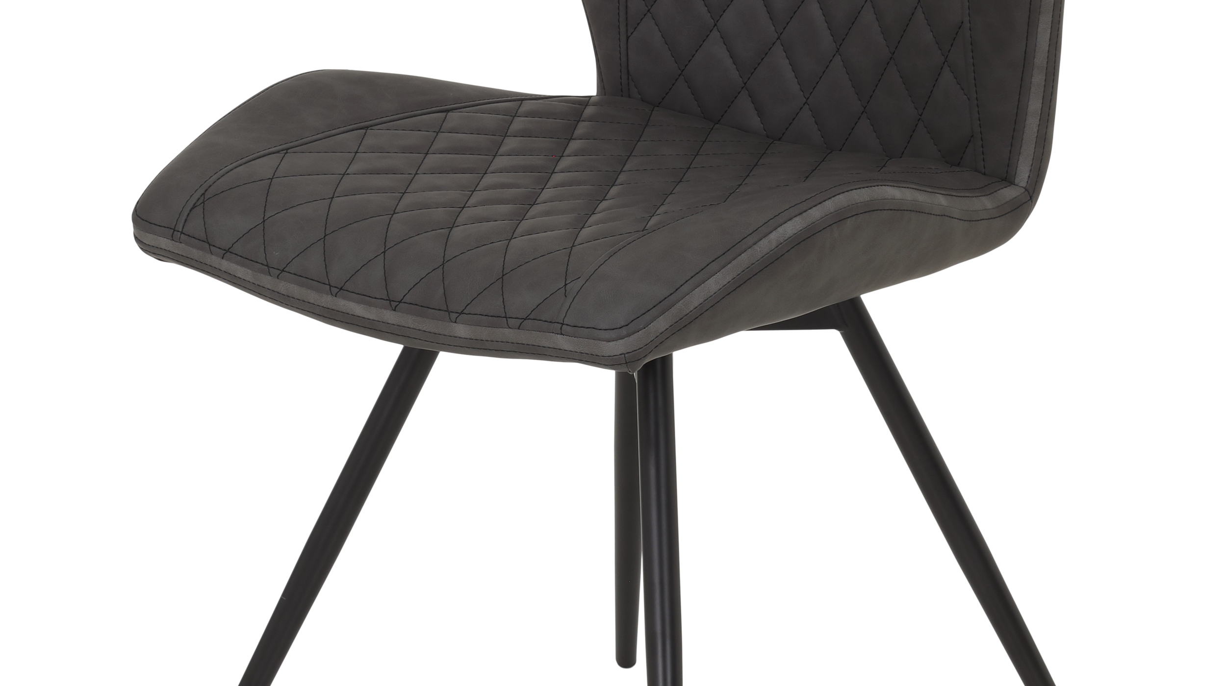 Polsterstuhl Schalenstuhl Lederlook anthrazit - drehbar - KATJA