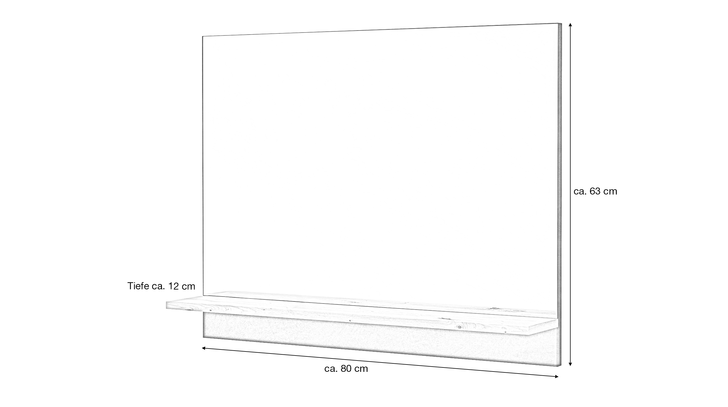 Wandspiegel anthrazit Artisan Eiche 80 x 63 cm - BRISTOL