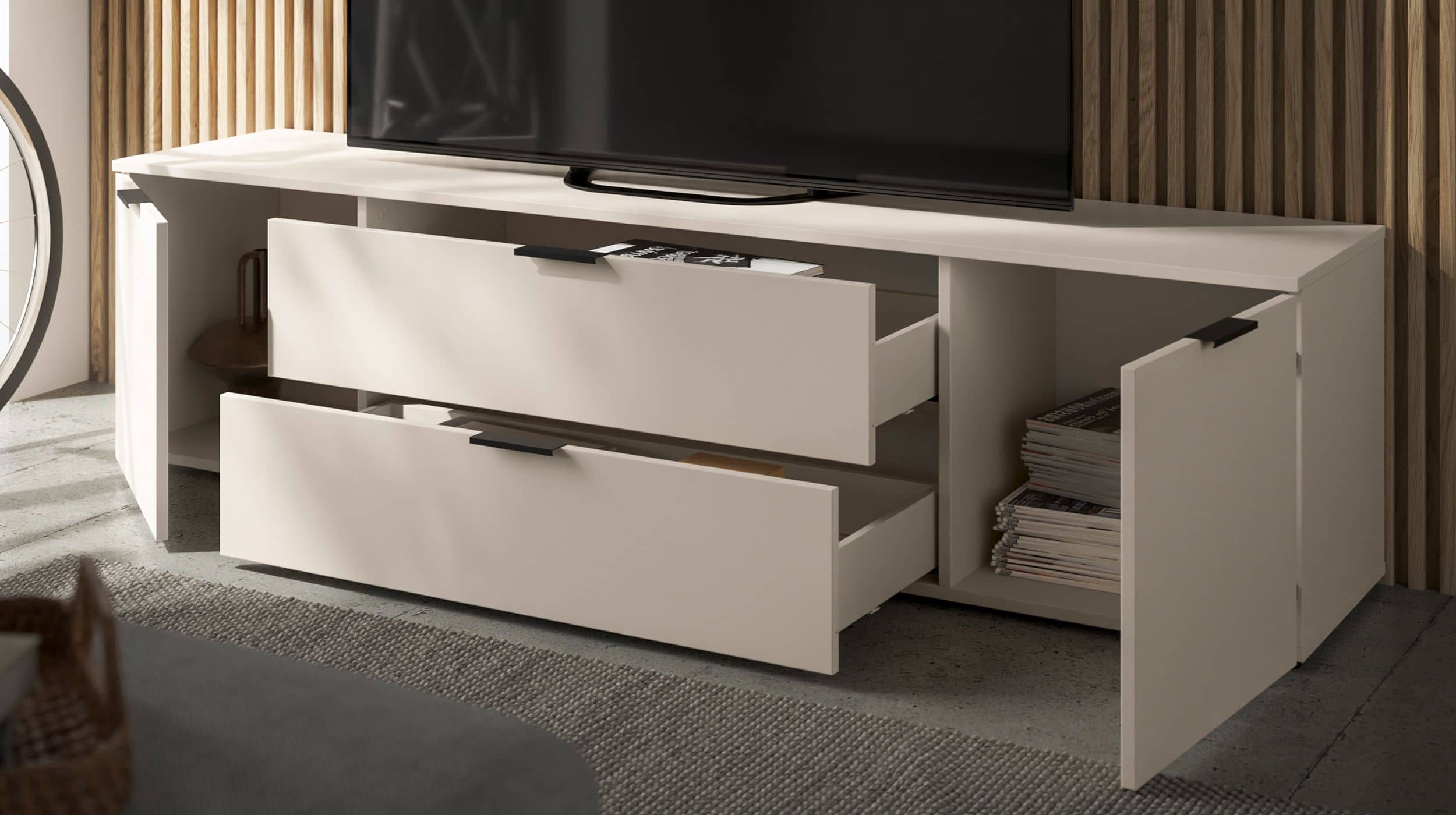 TV - Lowboard beige 180 cm TV-Board - LINZ