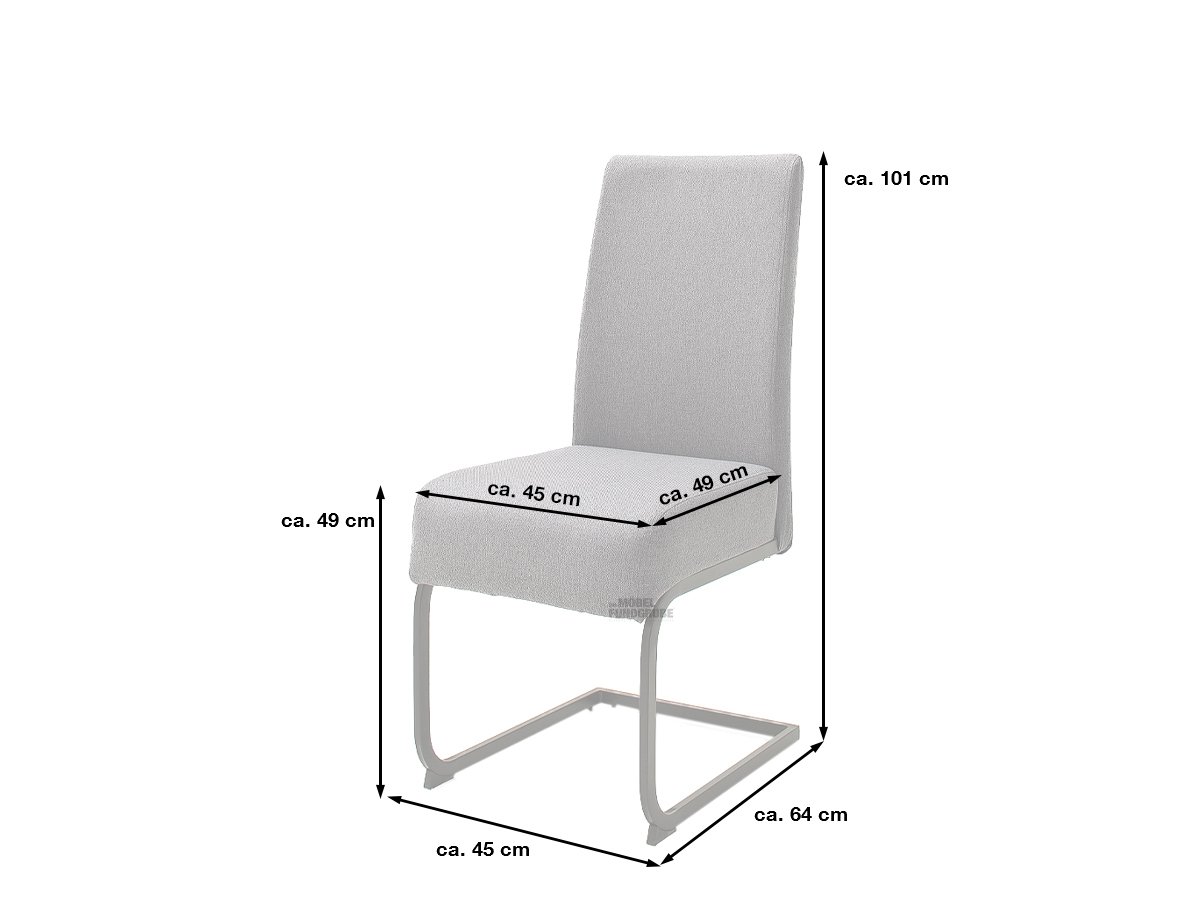 Schwingstuhl für Esszimmer anthrazit Webstoffbezug - ESTELL