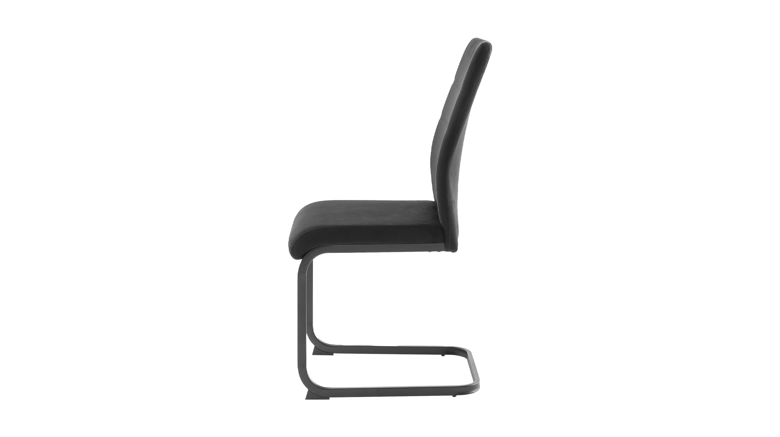 Schwingstuhl schwarz Freischwinger Veloursoptik - TICINO