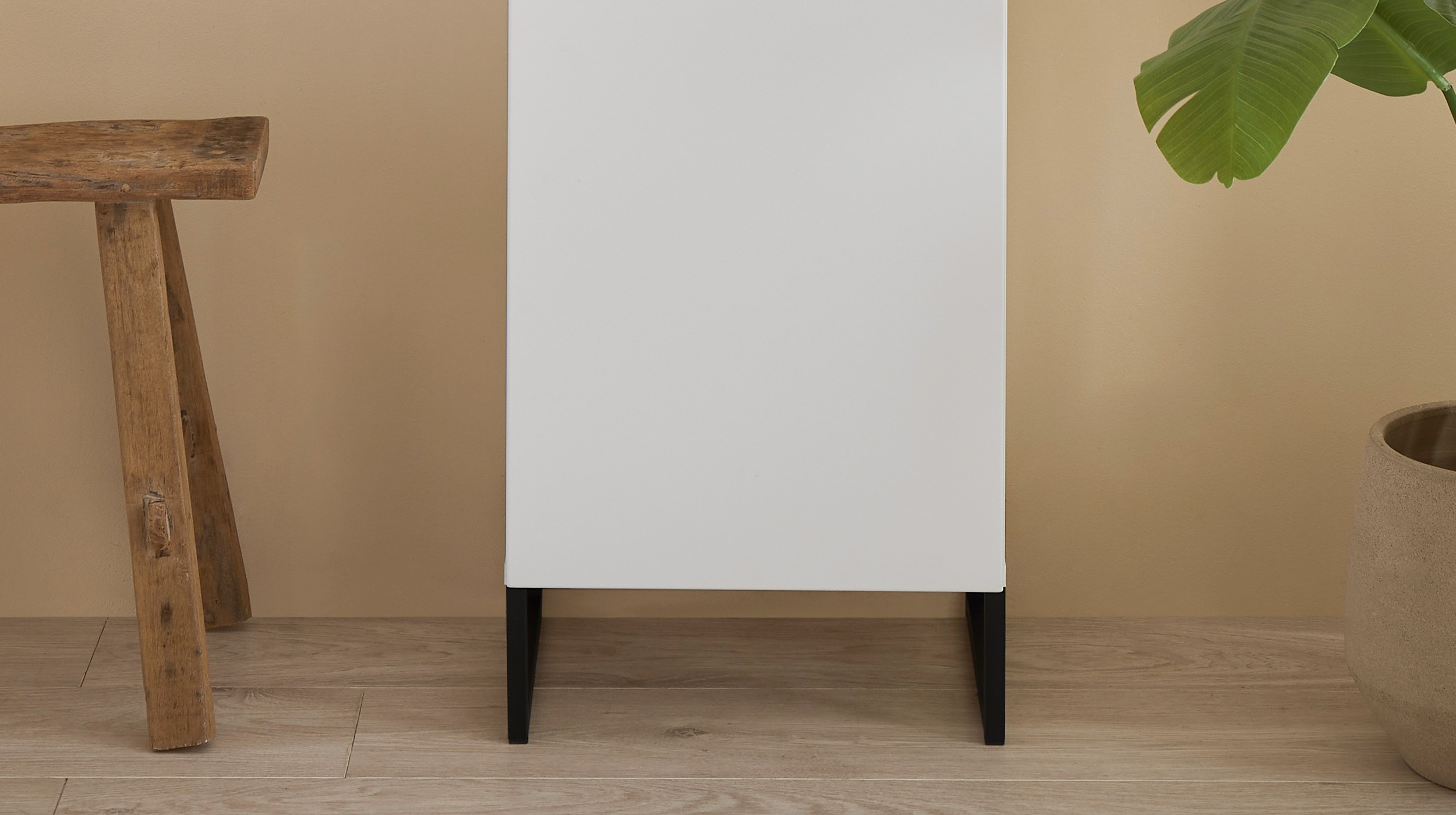 Bad Hochschrank weiß Eiche 2 Türen 195 cm - DALIA