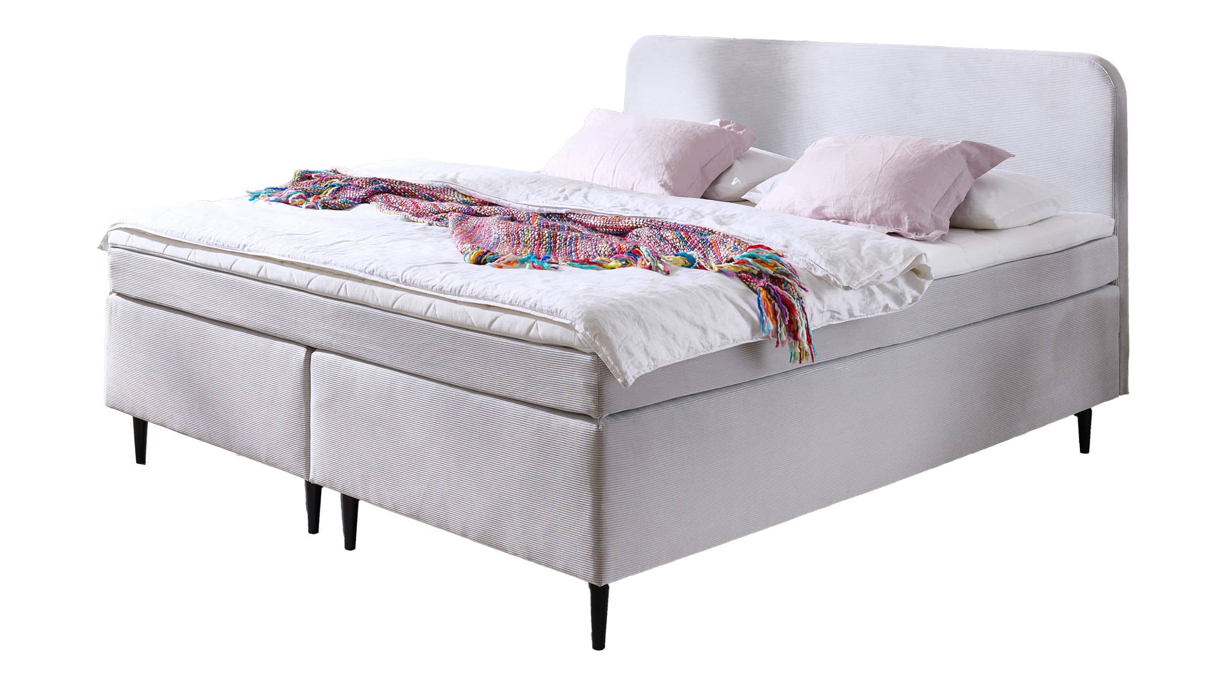 Boxspringbett 180 x 200 cm grau Feincord - VILLACH