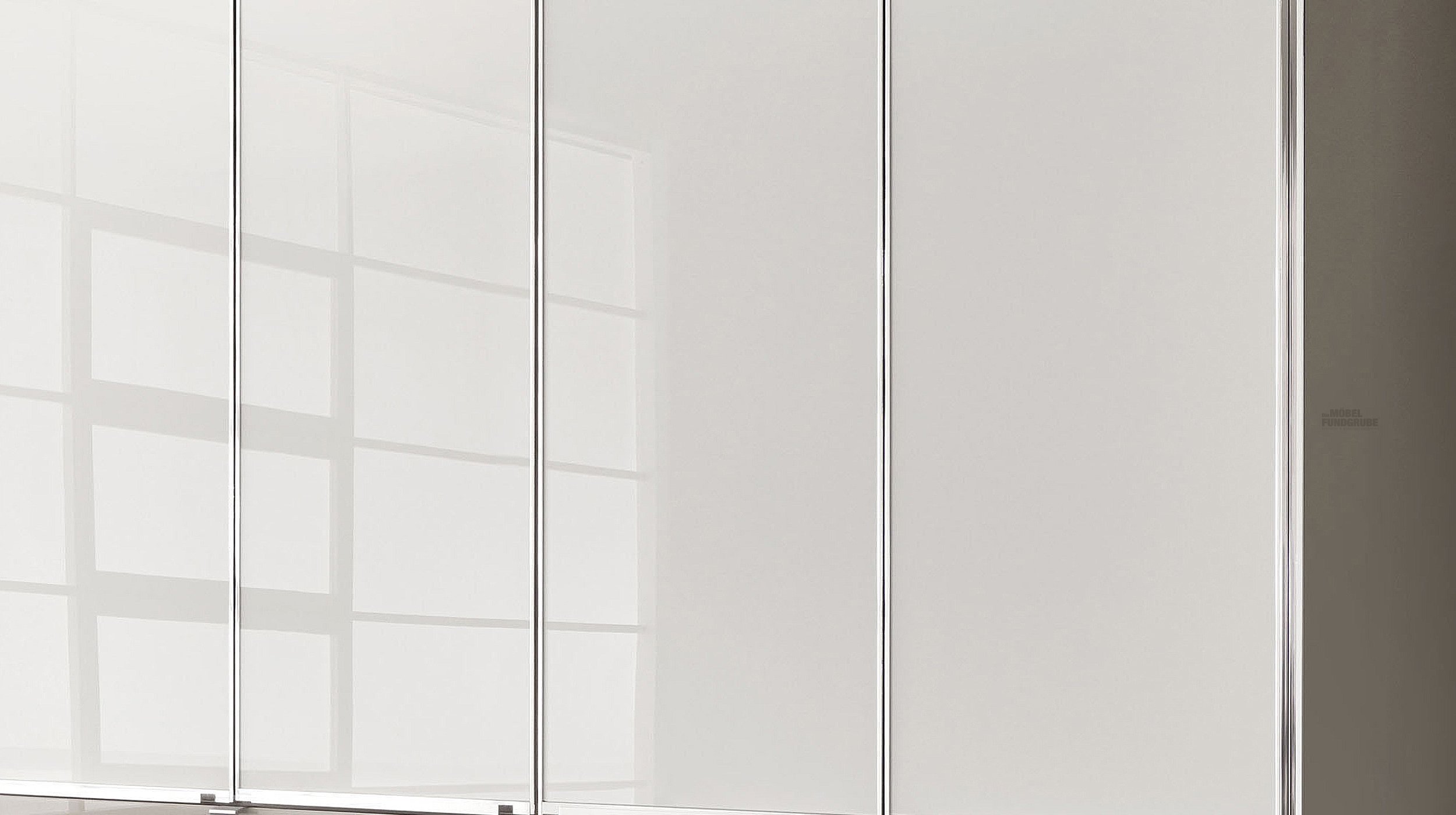 Kleiderschrank mit Glasfront 300 cm - weiß - SHANGHAI 2