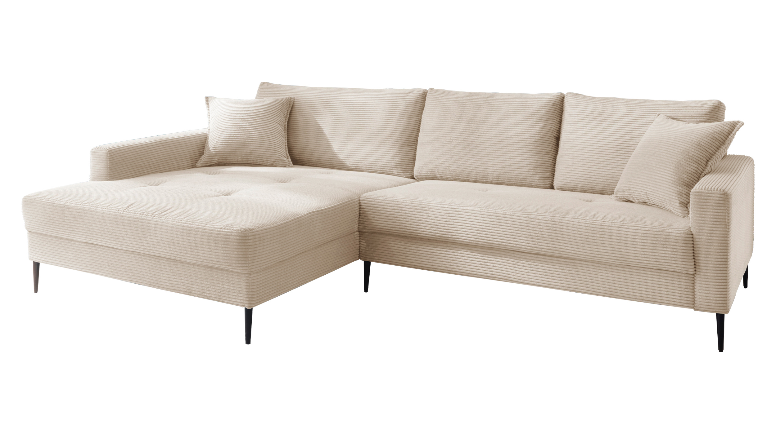 Ecksofa Cord creme 276 x 173 cm - OT links - SUMMER