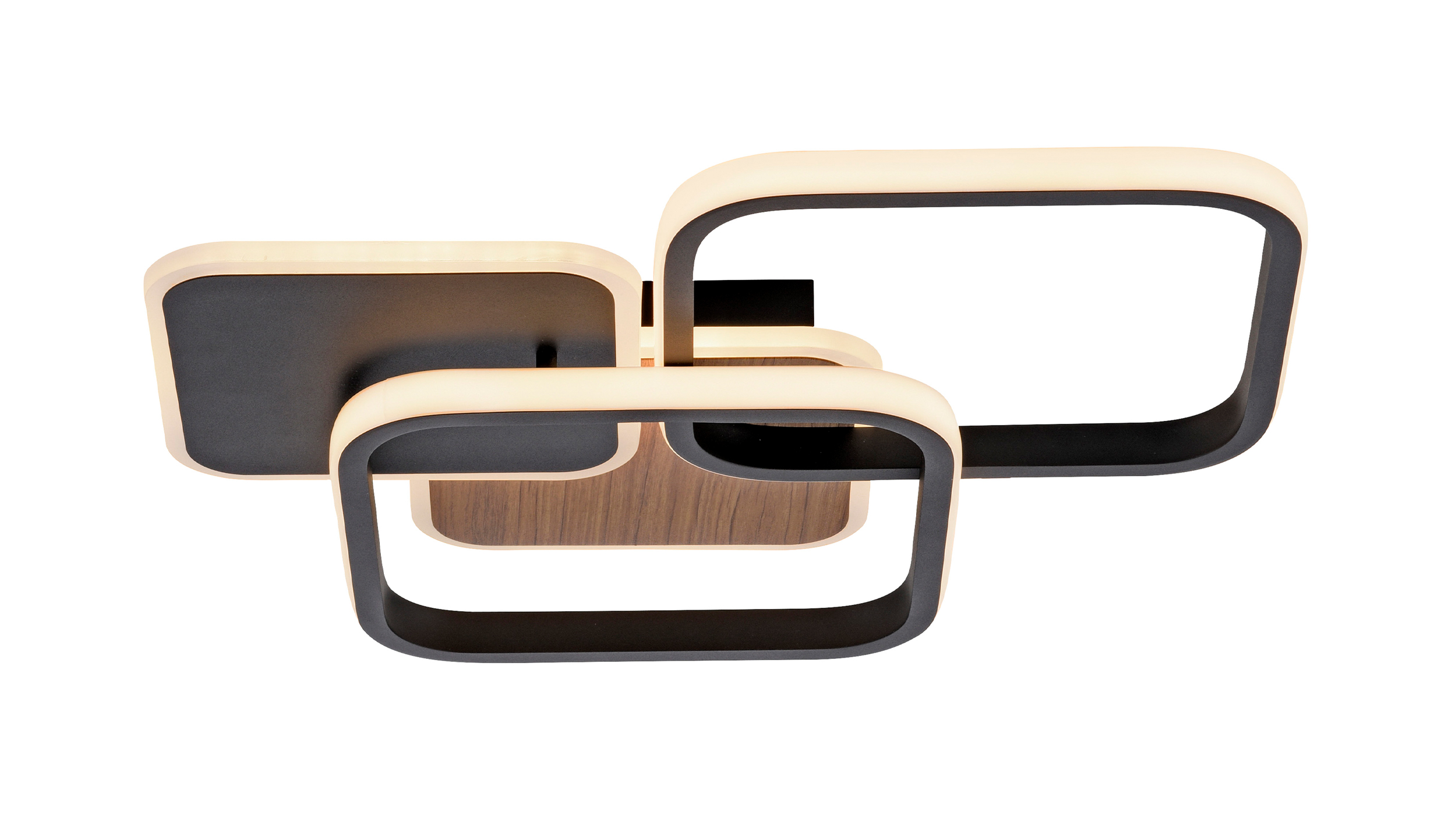 Deckenleuchte LED schwarz - Holzoptik 39 x 46 cm - SEVENT