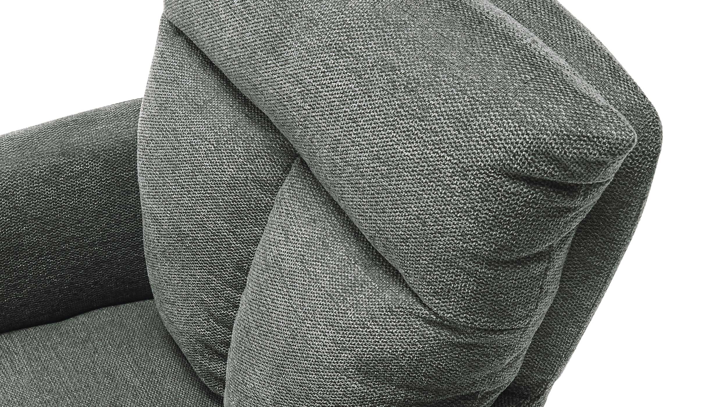 Armlehnstuhl grau Strukturstoff drehbar - Federkern-Polsterung - SOFIA