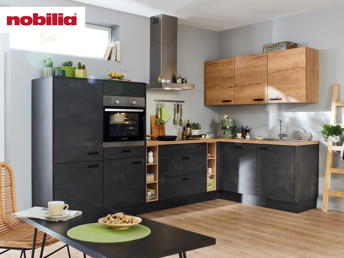 Eckküche 305 x 185 cm - mit Geräten - Küchenfronten matt - SPEED Eckküche 305 x 185 cm - mit Geräten - Küchenfronten matt - SPEED