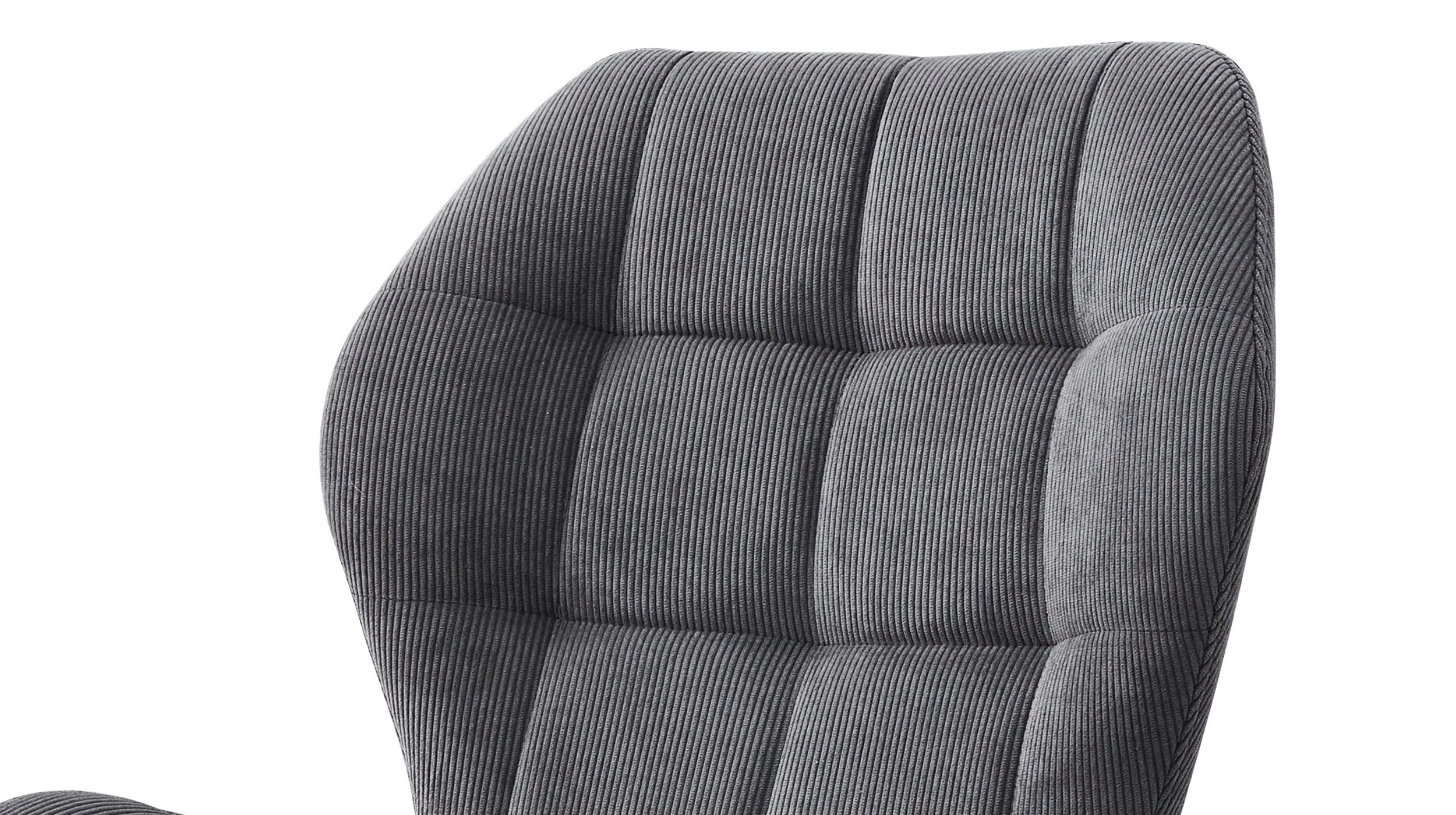 Polsterstuhl Cordbezug grau Metallbeine - FEE