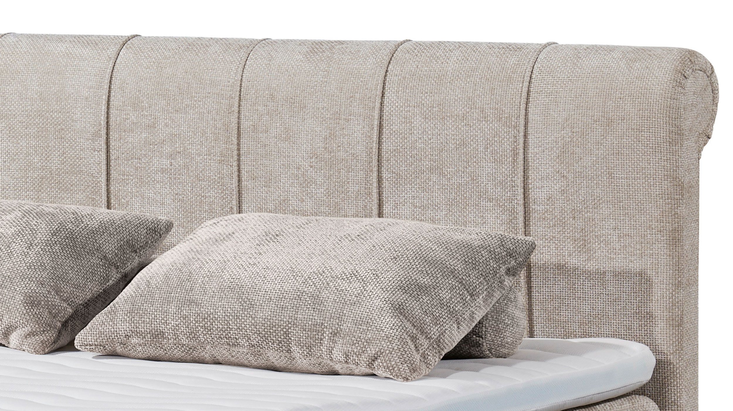 Boxspringbett 180 x 200 cm grau Webstoff - AVELINO