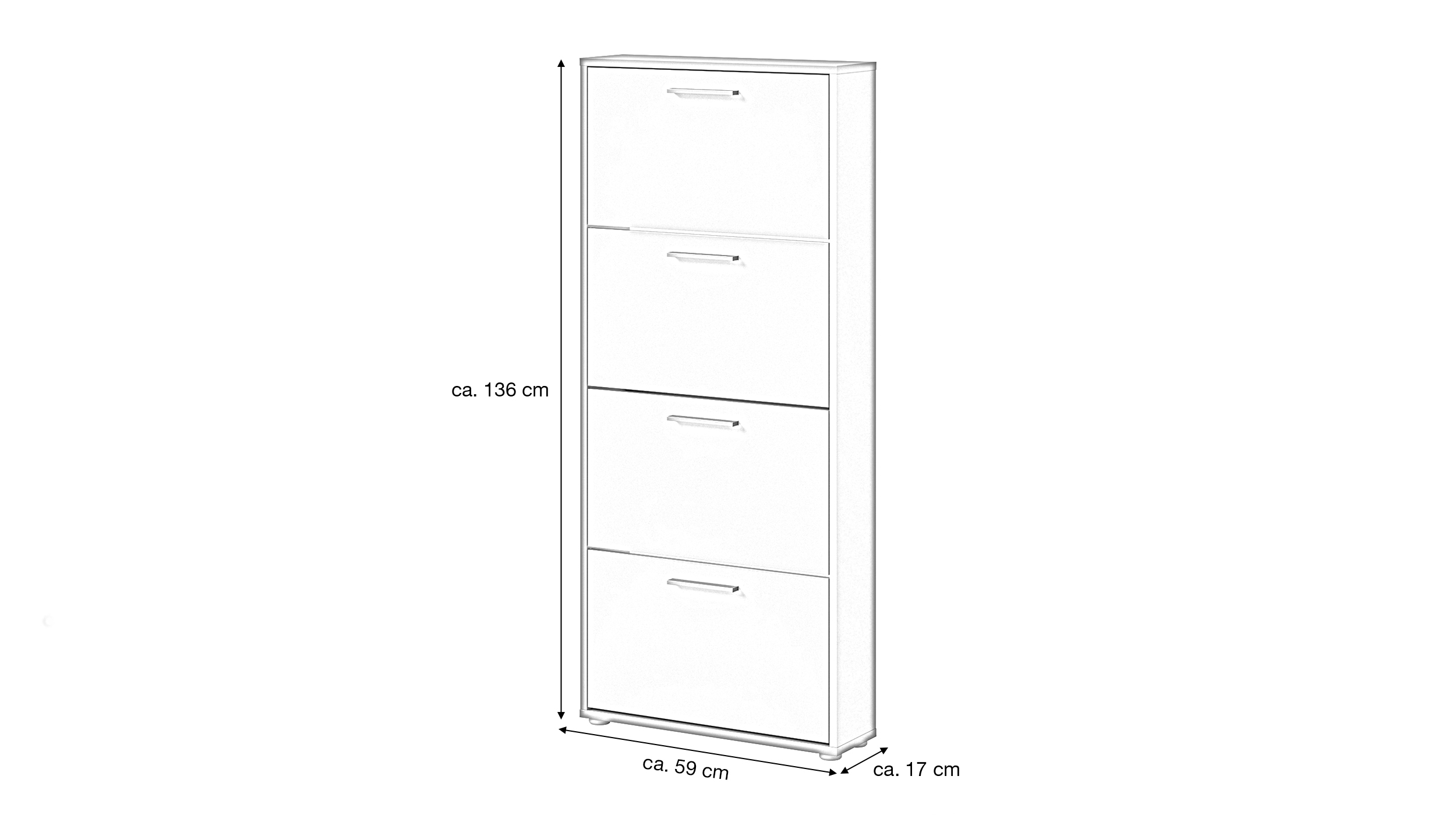 Schuhschrank anthrazit - 59 x 136 cm - SAMMY