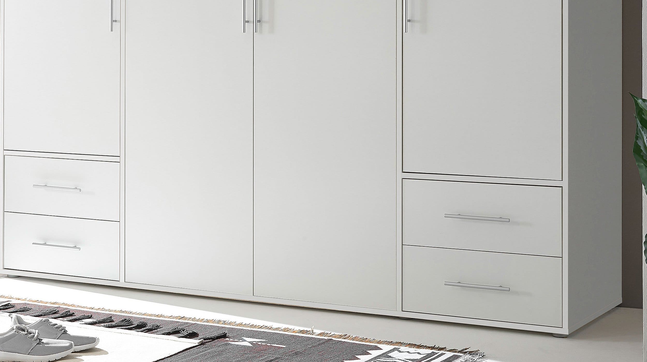 Kleiderschrank Drehtürenschrank weiß 206 cm - VALBORG