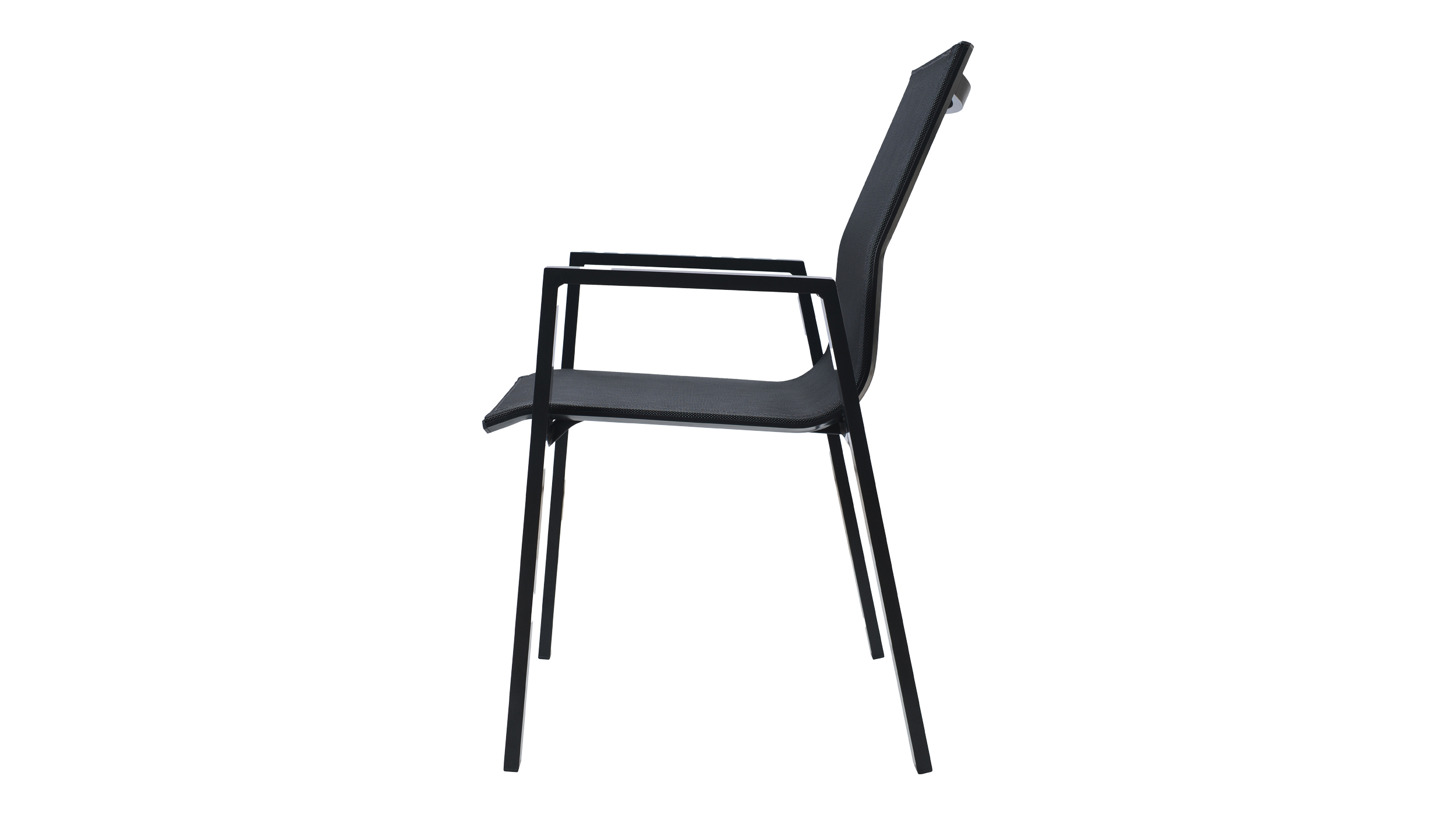 Gartenstuhl mit Armlehnen anthrazit stapelbar - TORIN