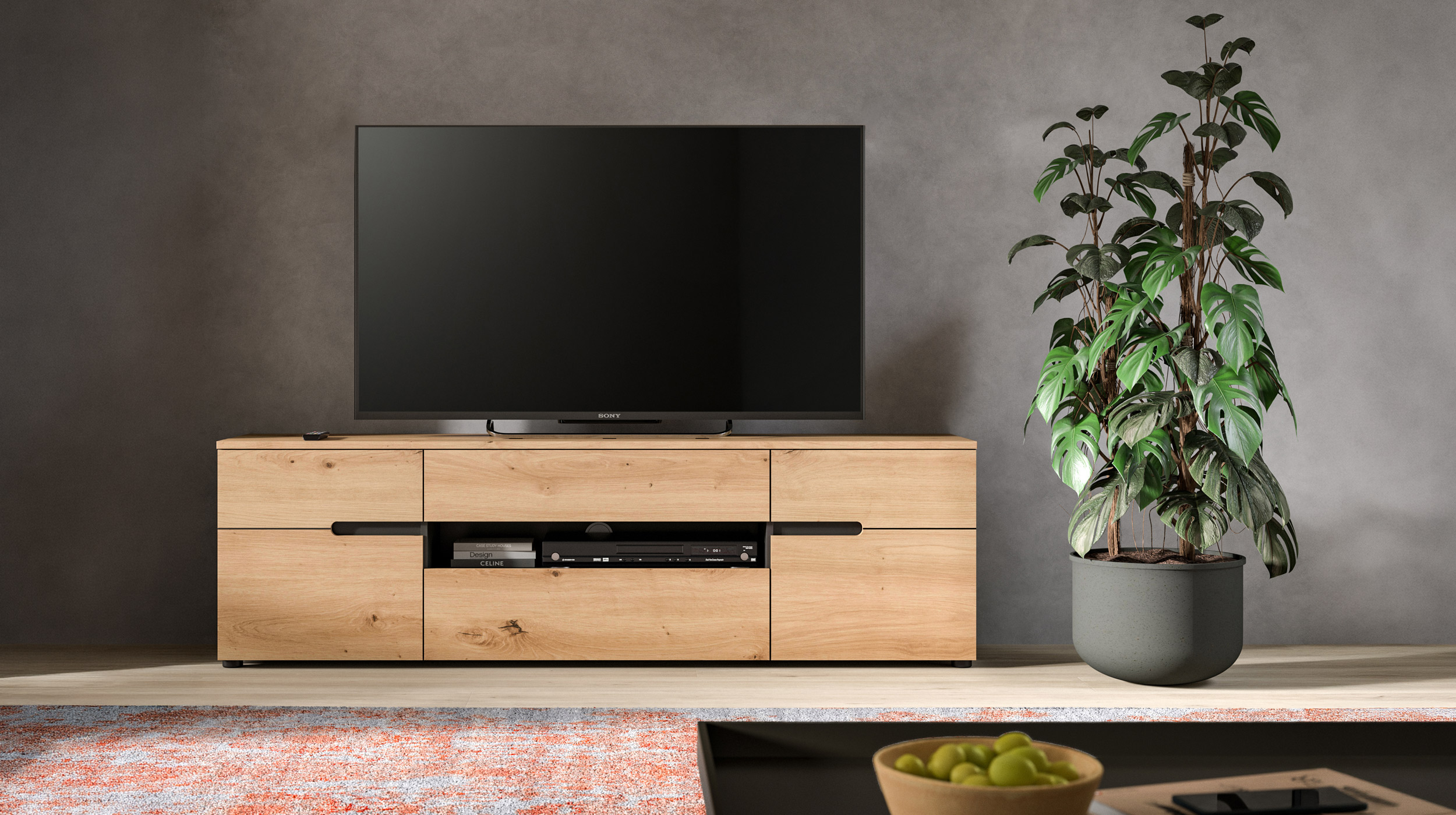 TV-Lowboard Artisan Eiche 184 cm TV-Board - CANU