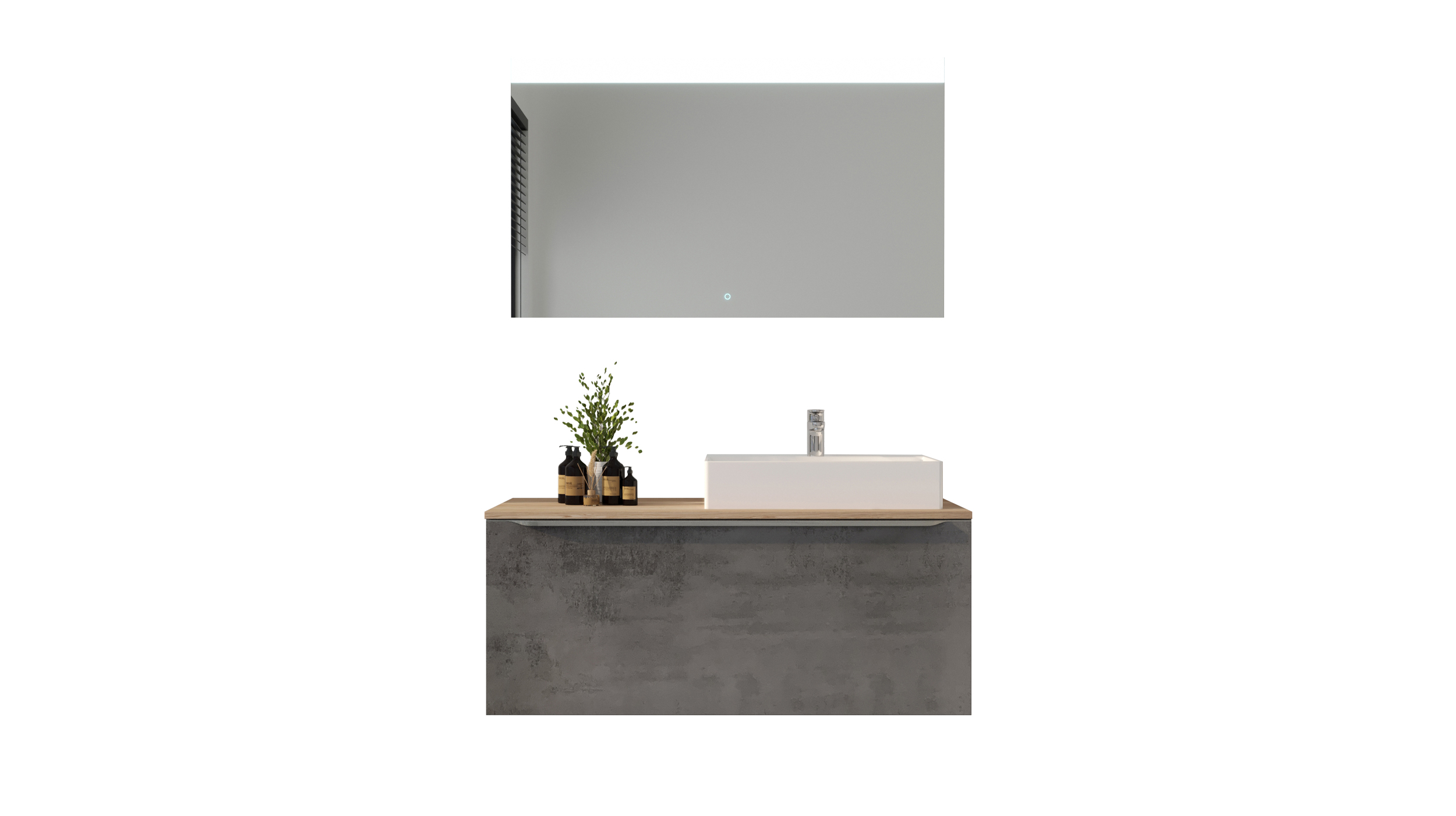 Badmöbel-Set grau - 2 Teile - Waschtisch 120 cm - RISCADO