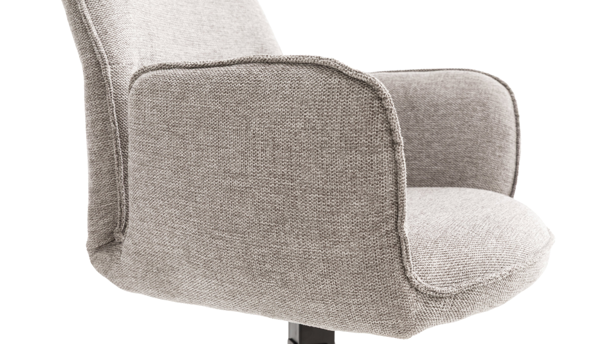 Armlehnstuhl grau Drehstuhl Stoffbezug Chenille Optik - GREYTON