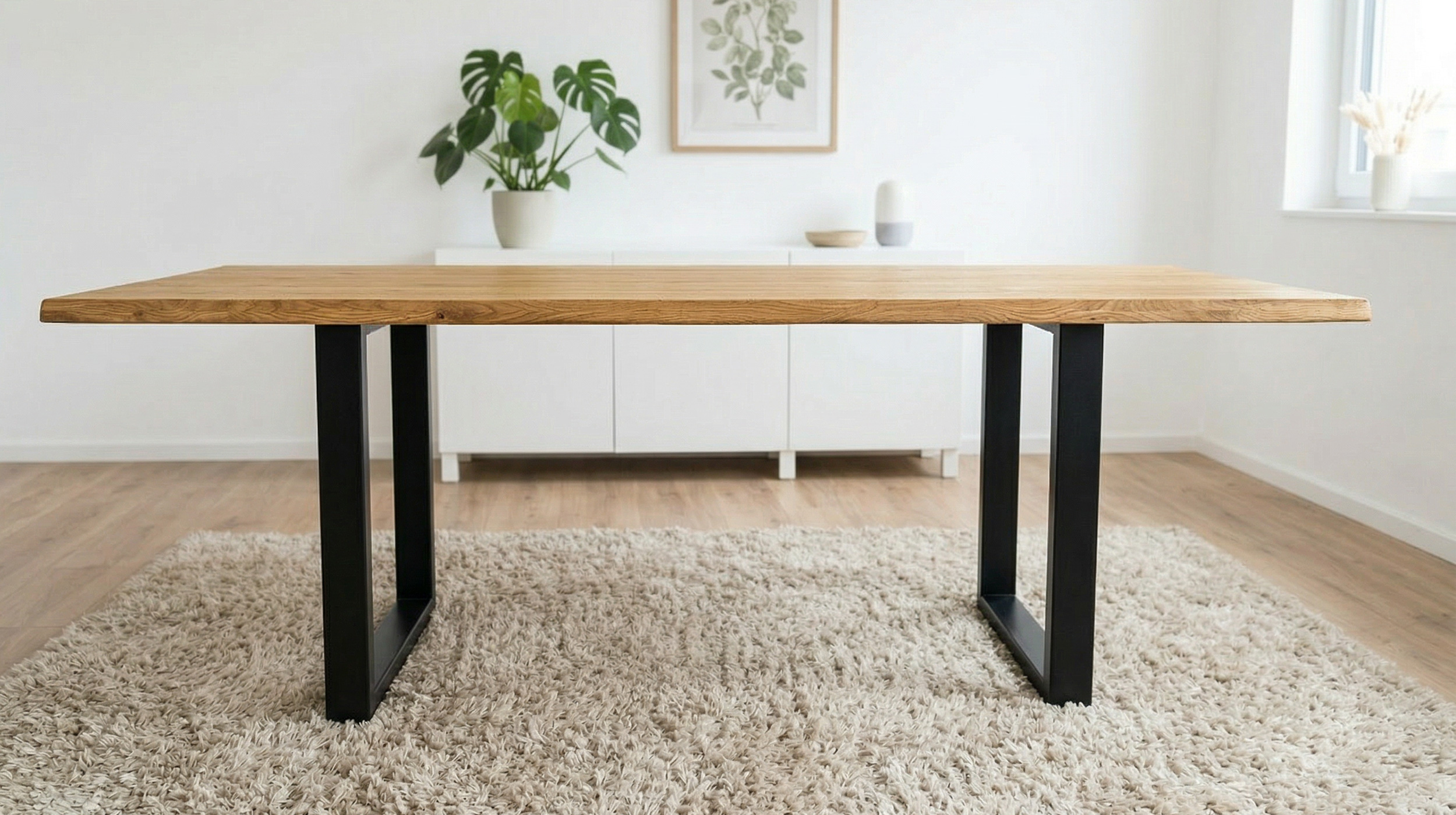 Esstisch Baumkantentisch Optik 180 cm Wildeiche massiv geölt - DALIUS