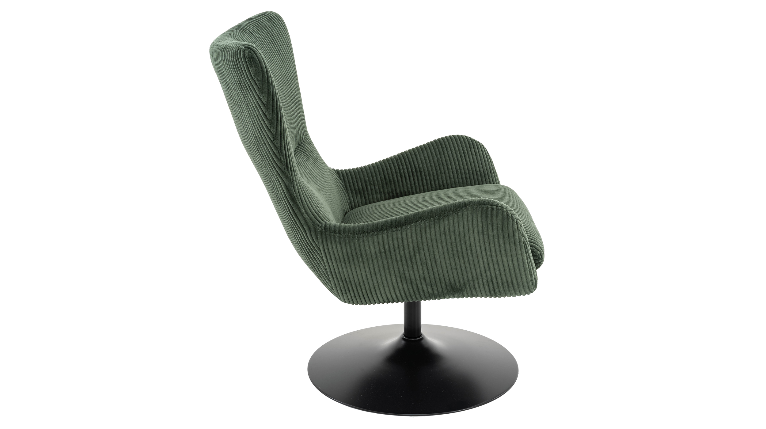 Fernsehsessel Cord grün - 360° Drehfunktion - SOLANO