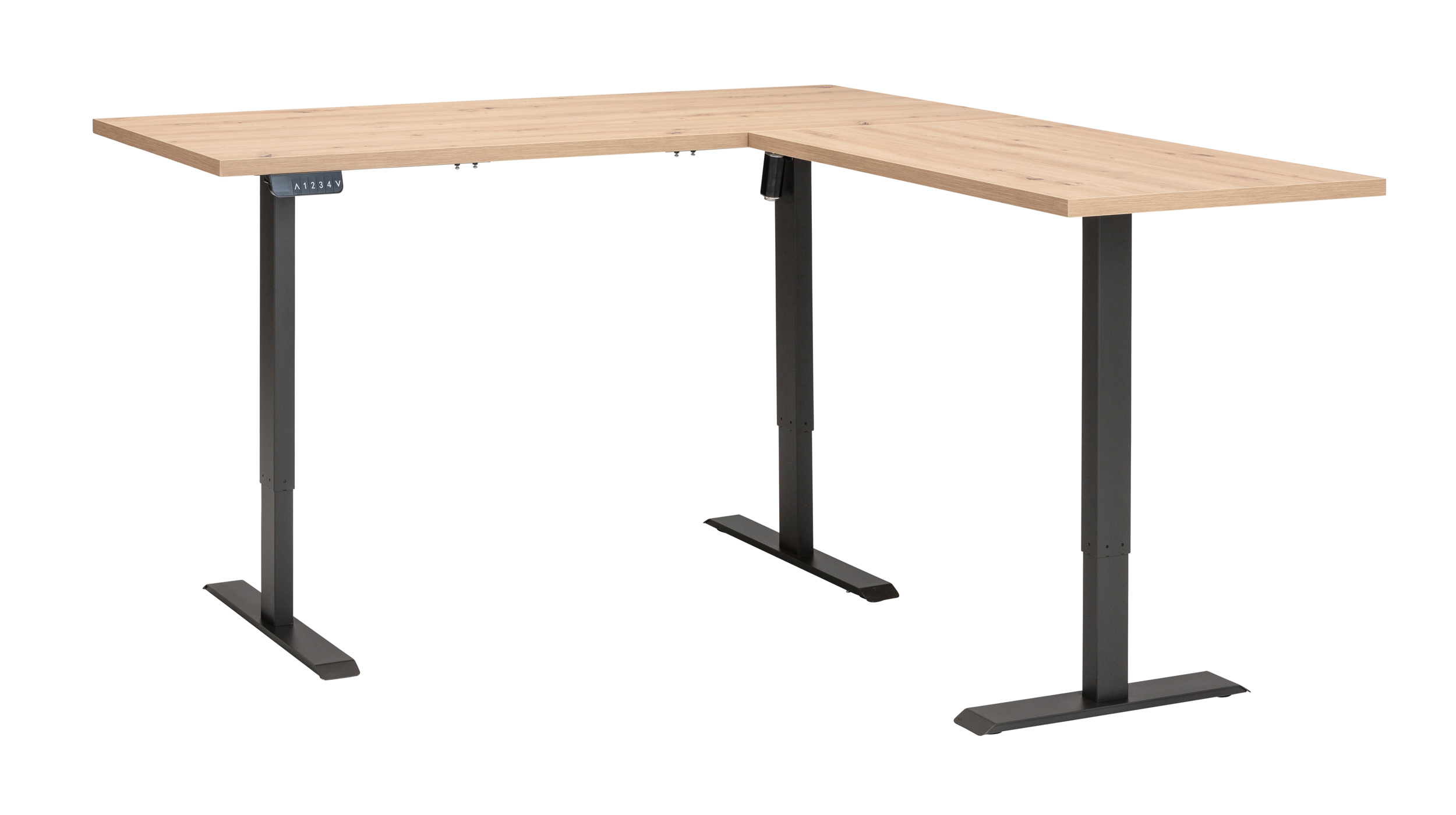 Eckschreibtisch höhenverstellbar Artisan Eiche 180 cm - ENERGIA