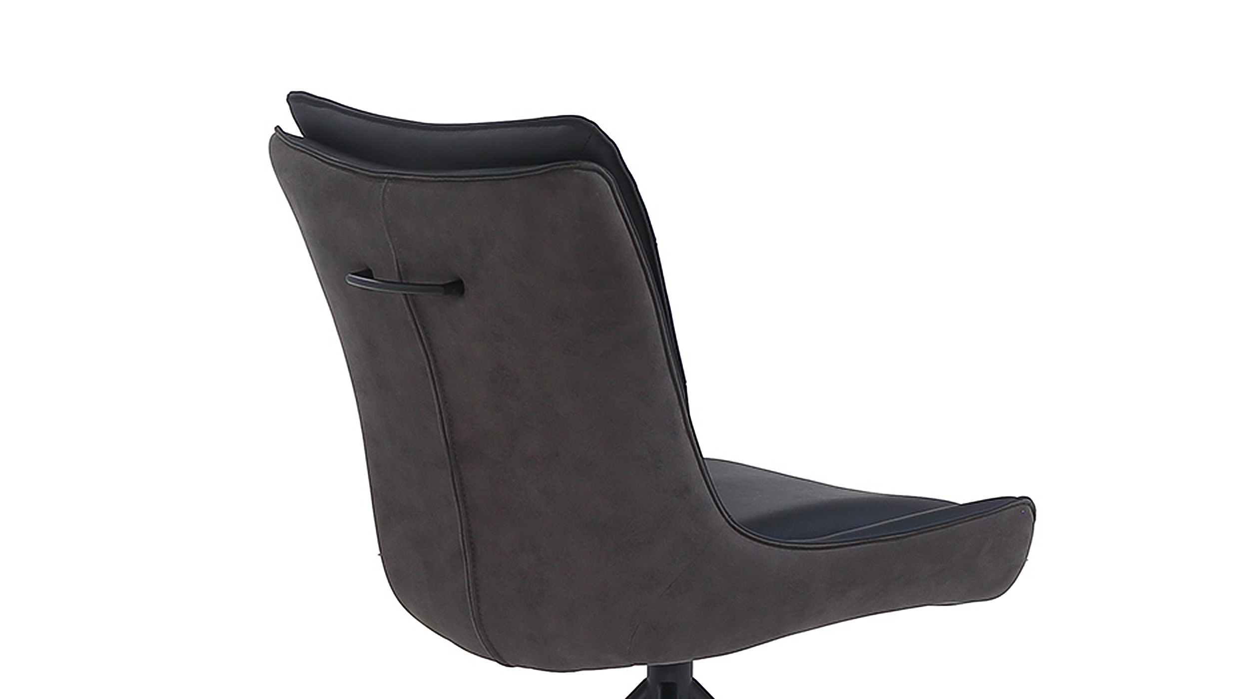 Polsterstuhl Schalenstuhl Echtleder schwarz - drehbar - MAURICE