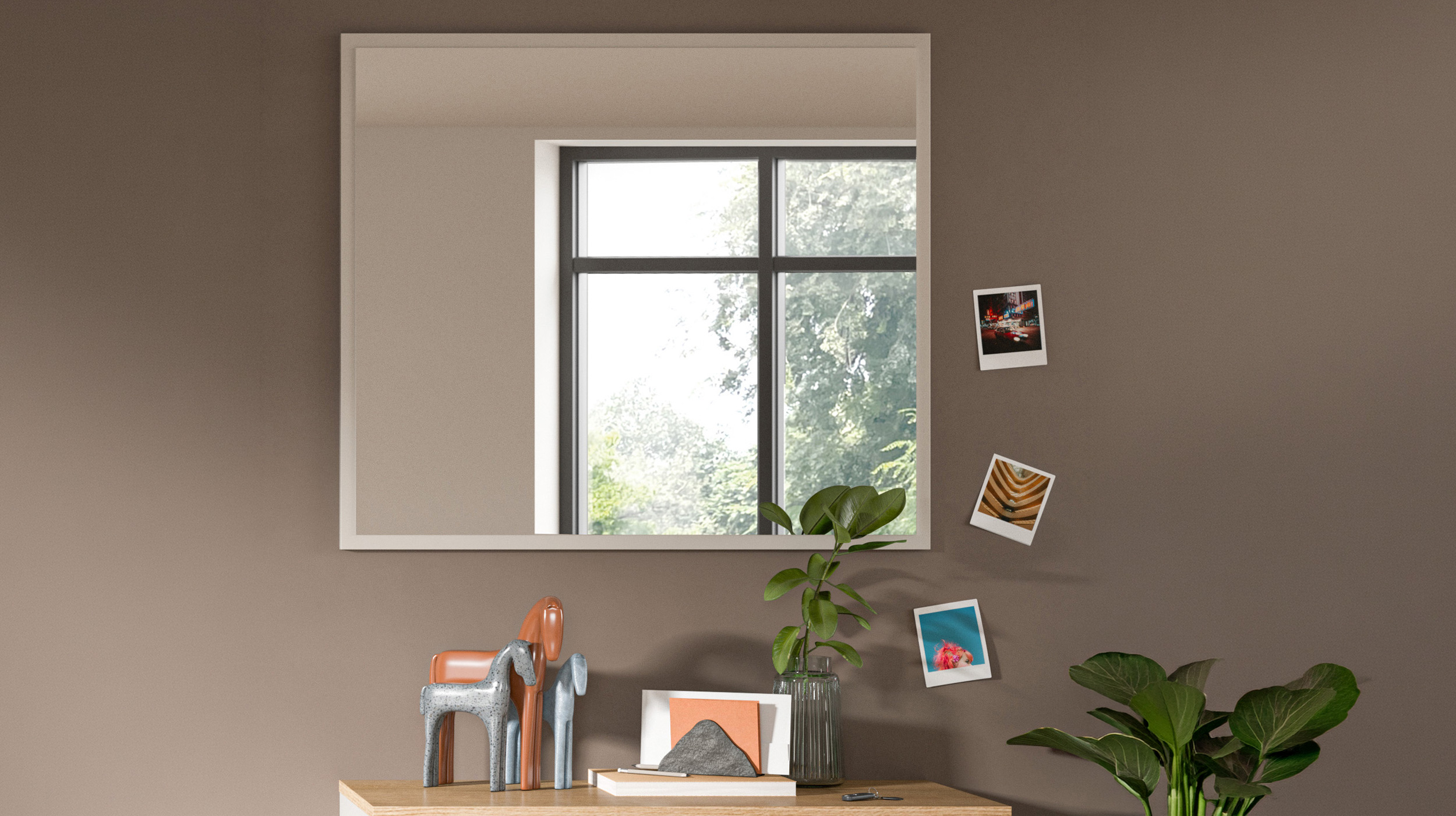 Wandspiegel beige 80 x 70 cm - SLIDE