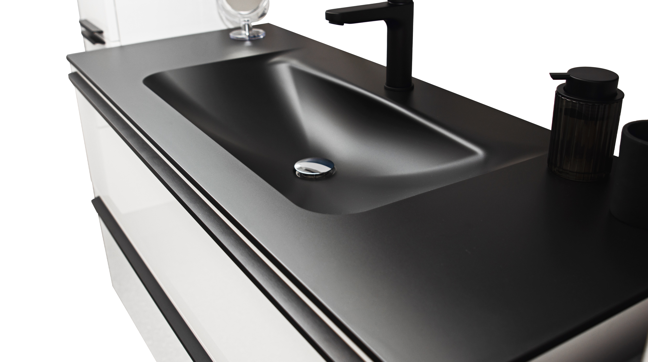 Badmöbel-Set weiß glanz - 3 Teile mit HS - Waschtisch 120 cm - FERNANDA