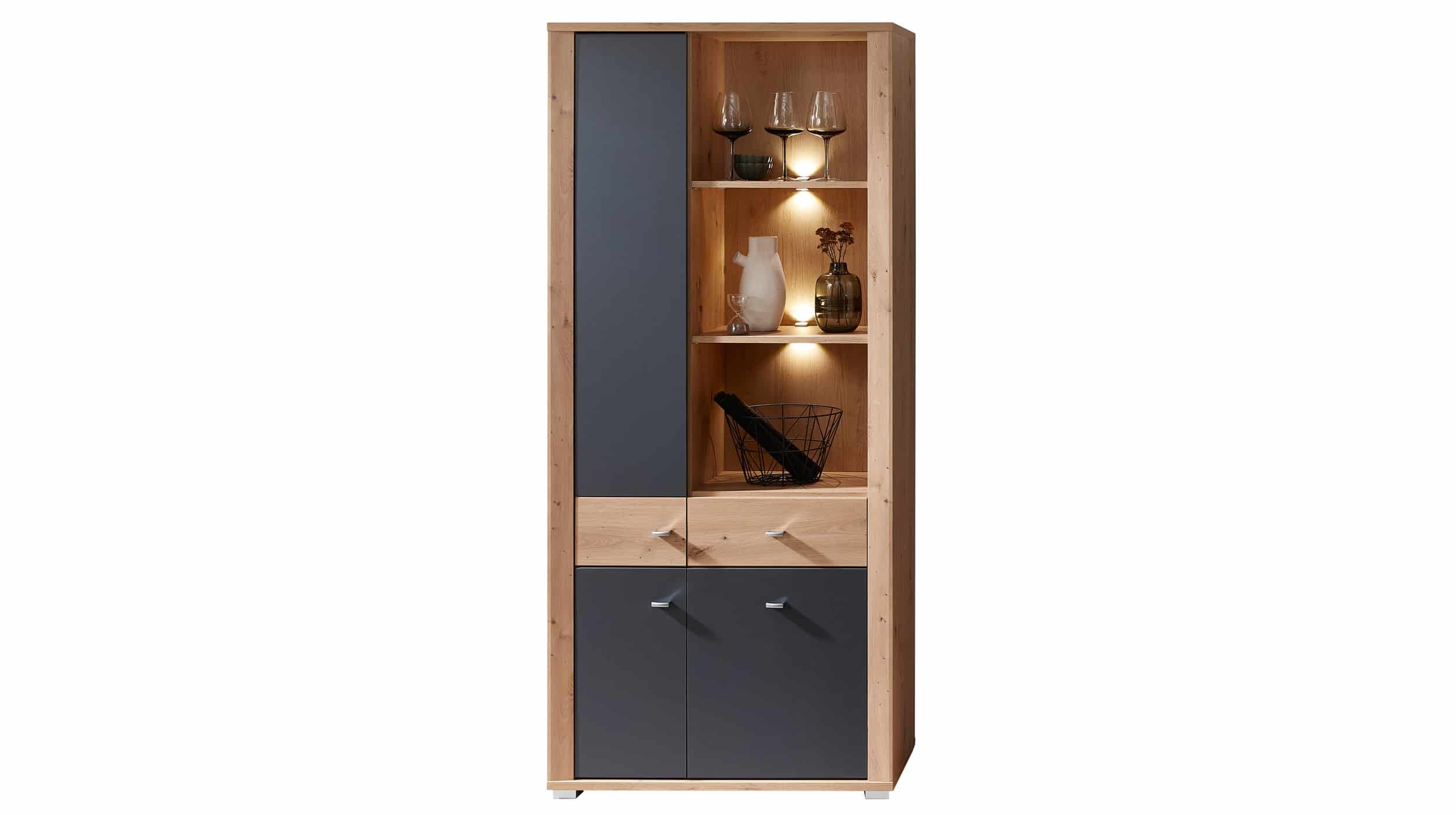 Highboard Artisan Eiche - graphit - 193 cm - ISAAK