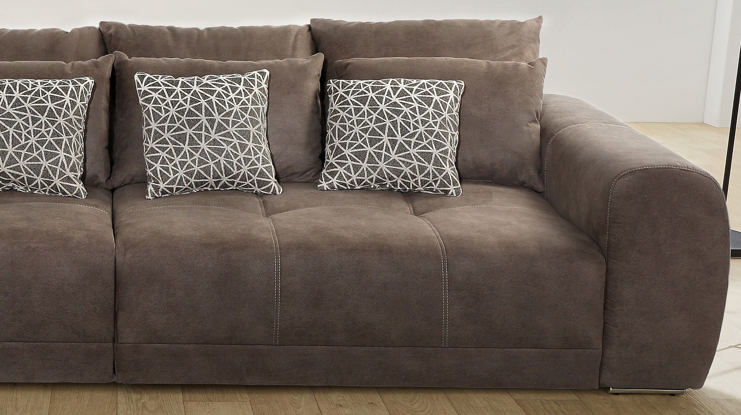 big sofa mit federkern braun 306 cm - moldau