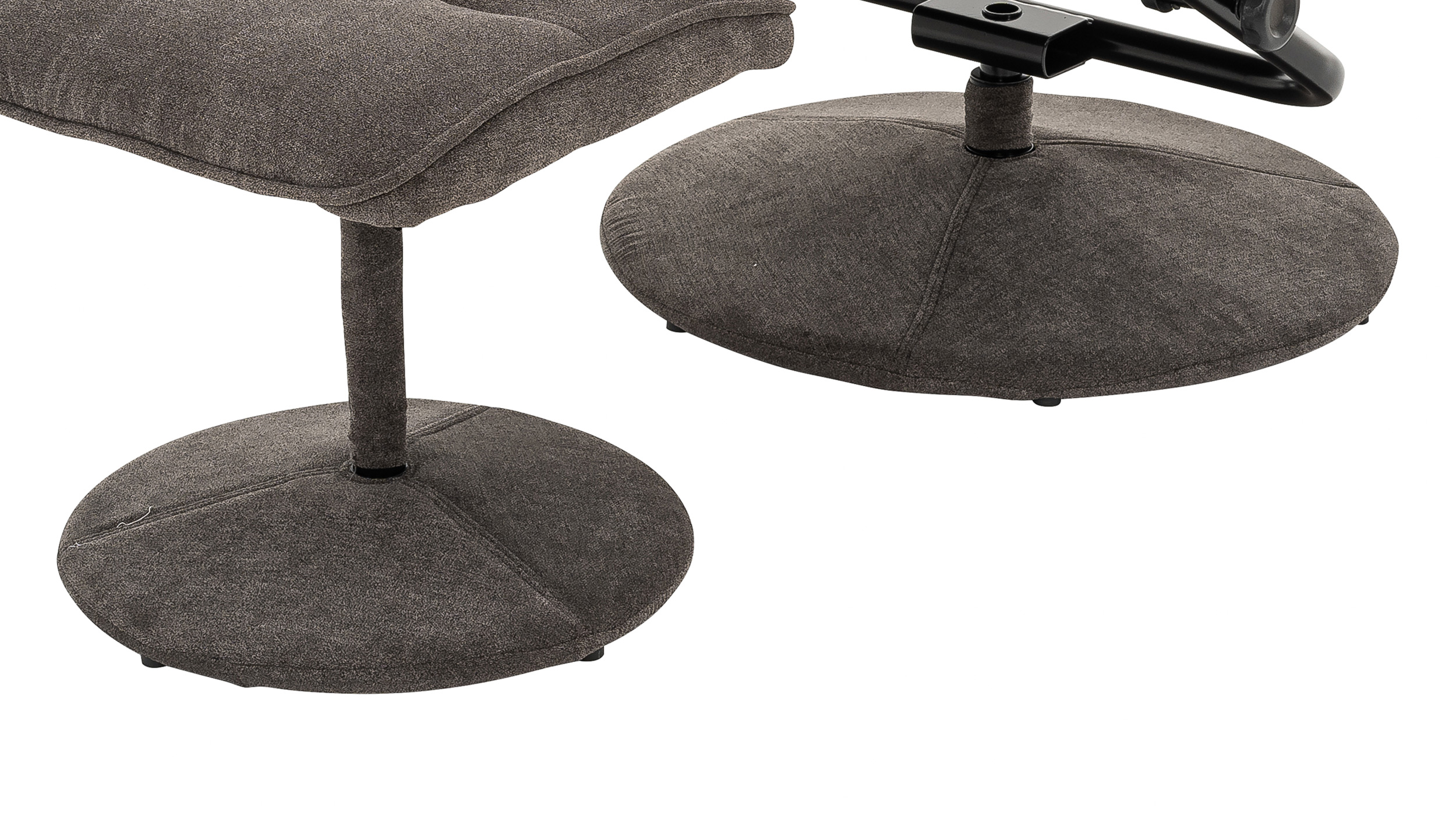 Relaxsessel mit Hocker grau Microfaser - drehbar - MORENA