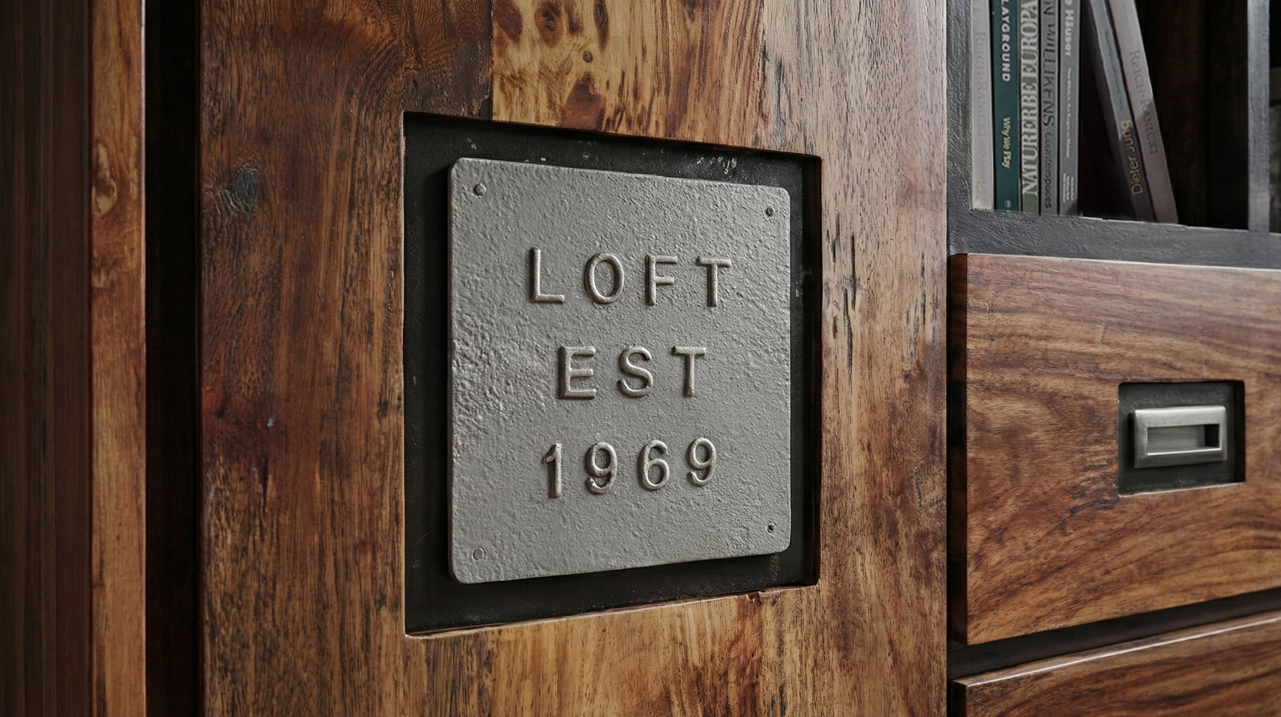 Highboard Akazie Altholz massiv montiert - 75 cm - NARVIK