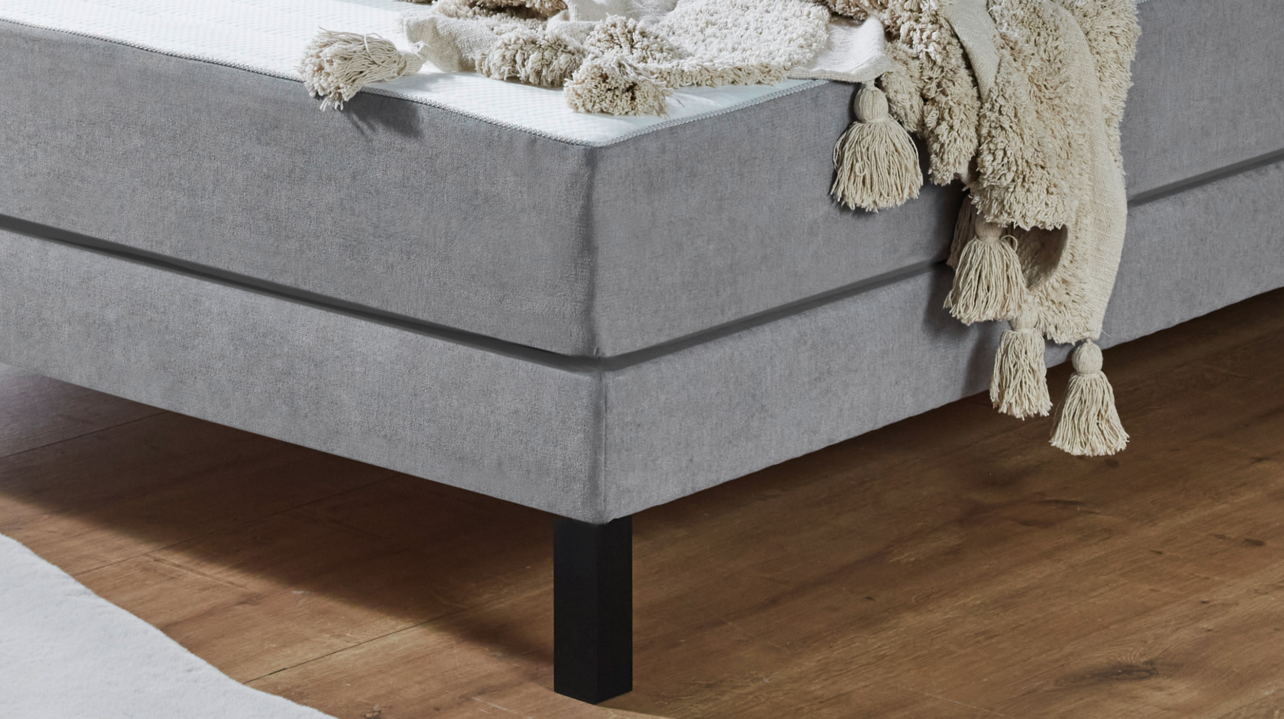 Futonbett Polsterbett 140 x 200 cm mit Matratze grau - TOLEDO