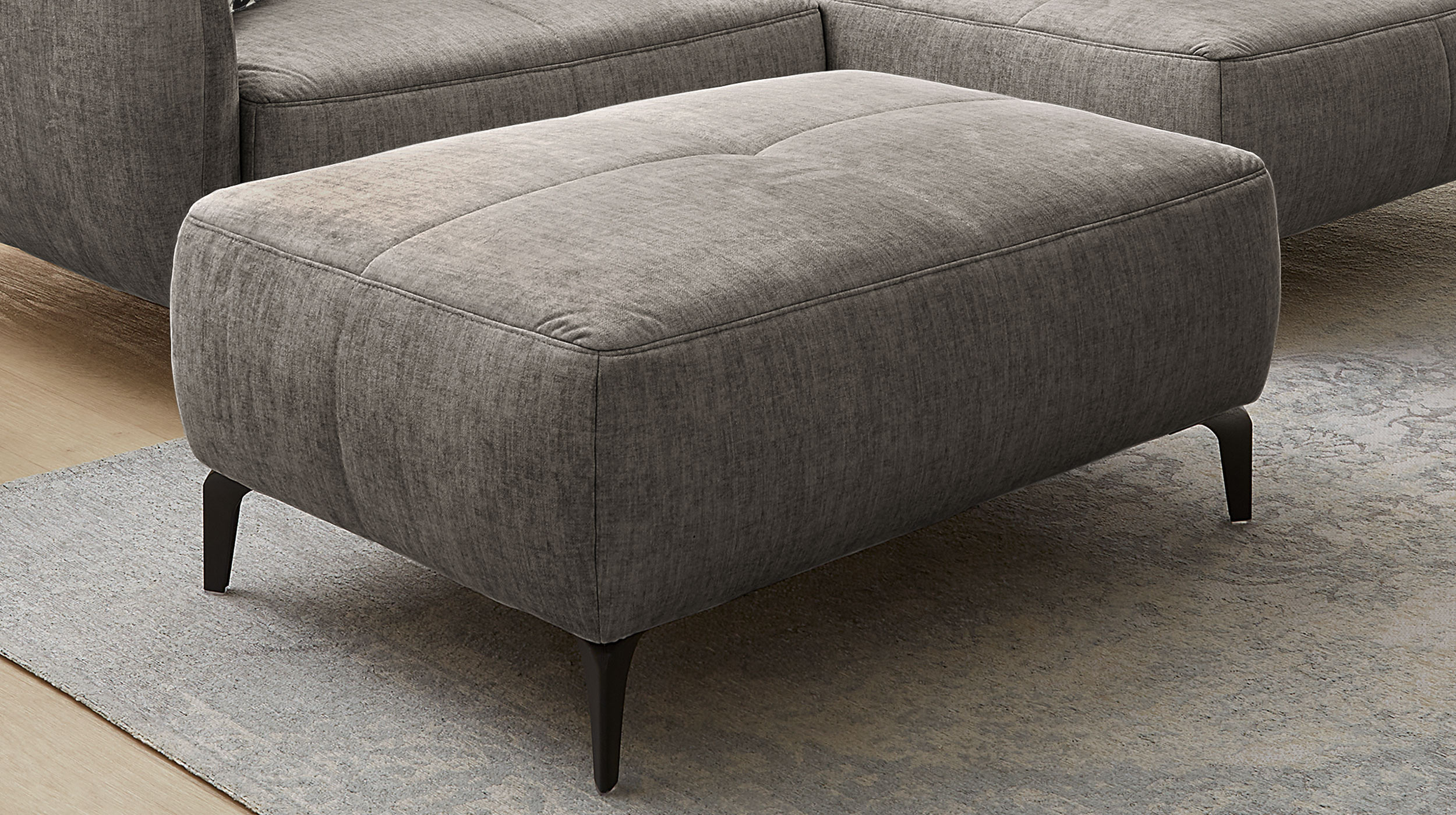 Hocker Sitzhocker 79 x 111 cm Veloursbezug grau - SALO