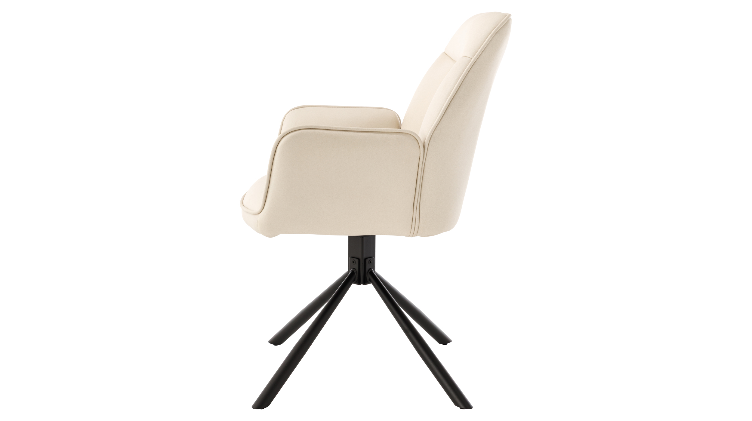 Armlehnstuhl creme Drehstuhl Microfaser - RAFAELA