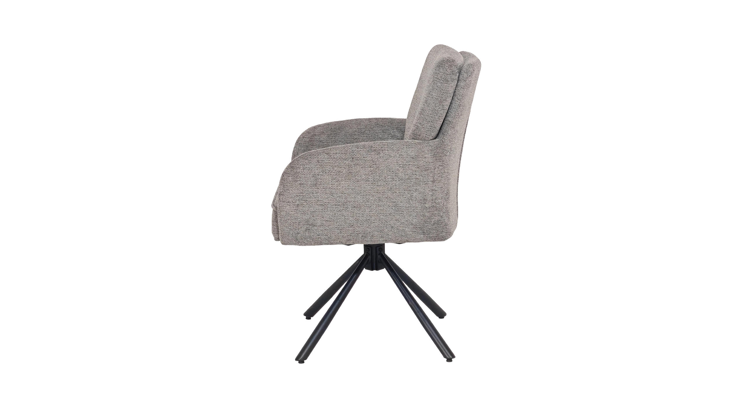 Armlehnstuhl grau Webstoff Drehstuhl Taschenfederkern - JÖRDIS