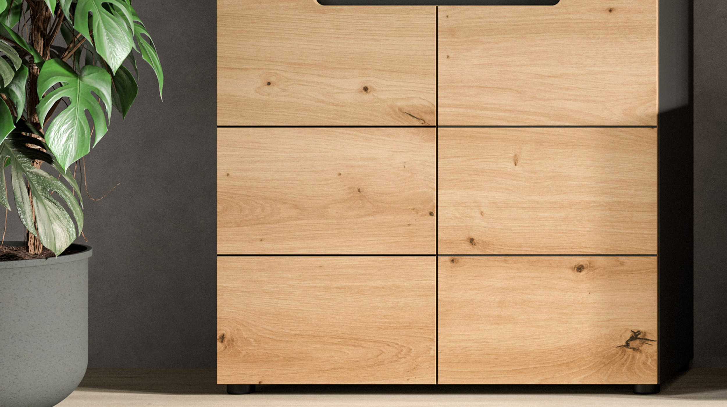 Kommode mit Schublade Artisan Eiche 80 x 37 cm - CANU