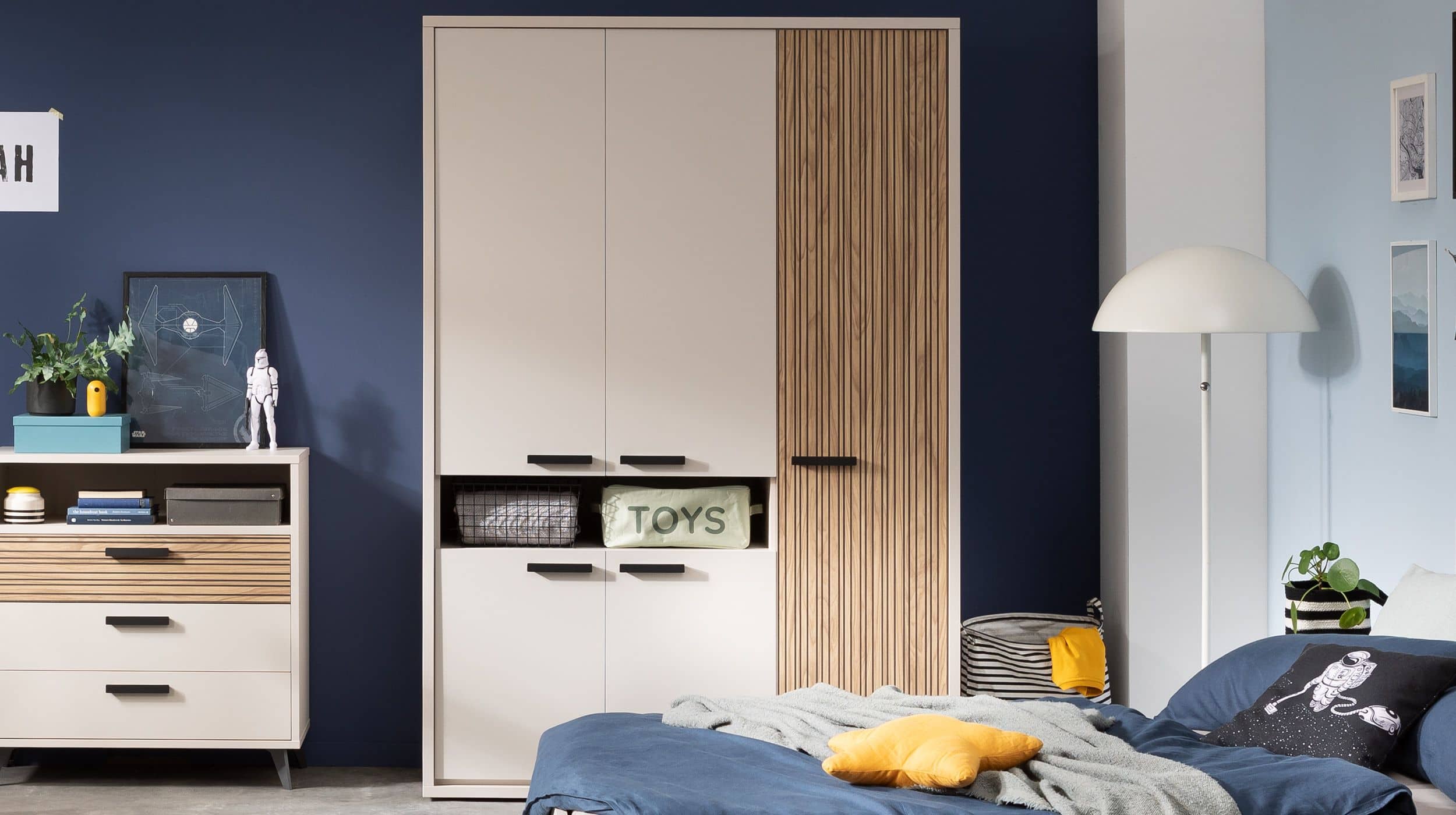 Kleiderschrank Eiche - beige - 147 cm - 5-türig - BRAVO