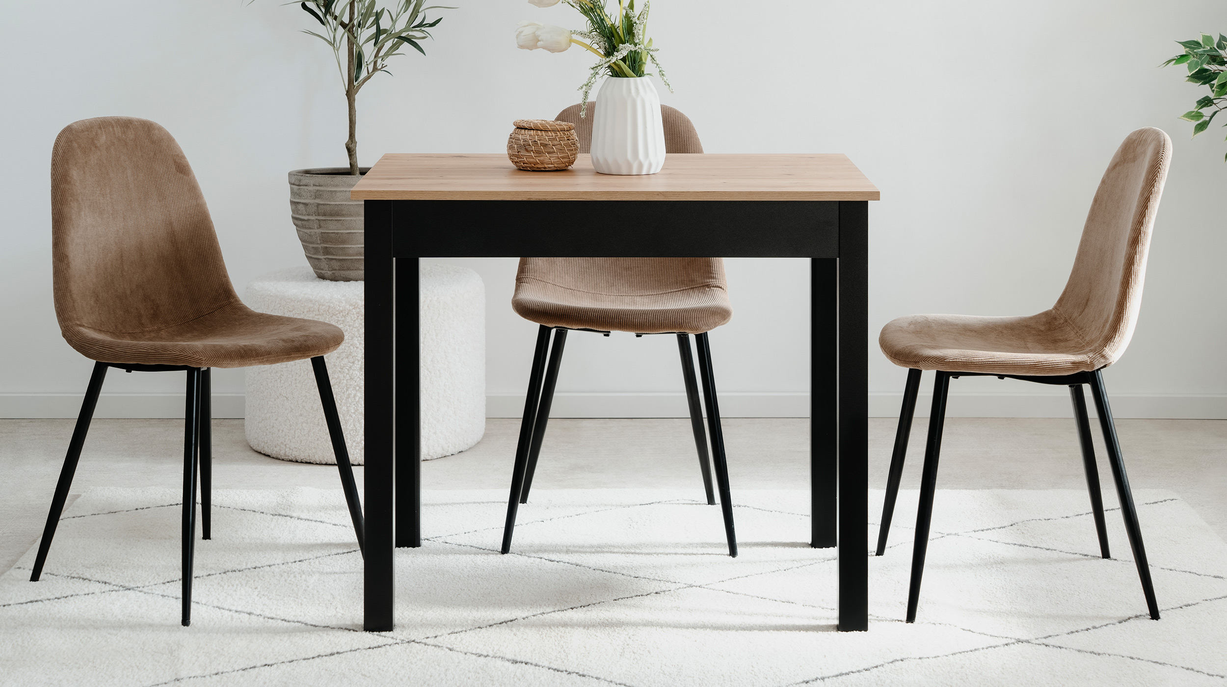 Esstisch 90 x 67 cm Artisan Eiche Holzdekor - CAPRI