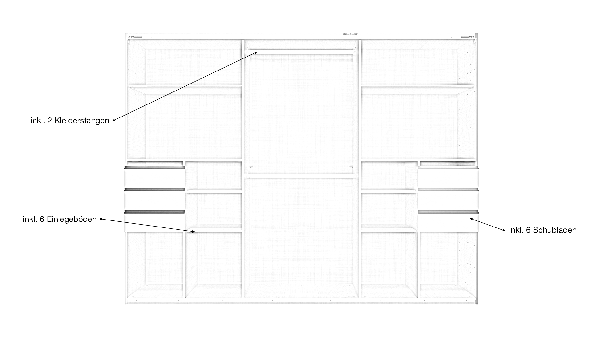 Schwebetürenschrank Spiegel Plankeneiche 270 cm - 3-türig - SAIGON