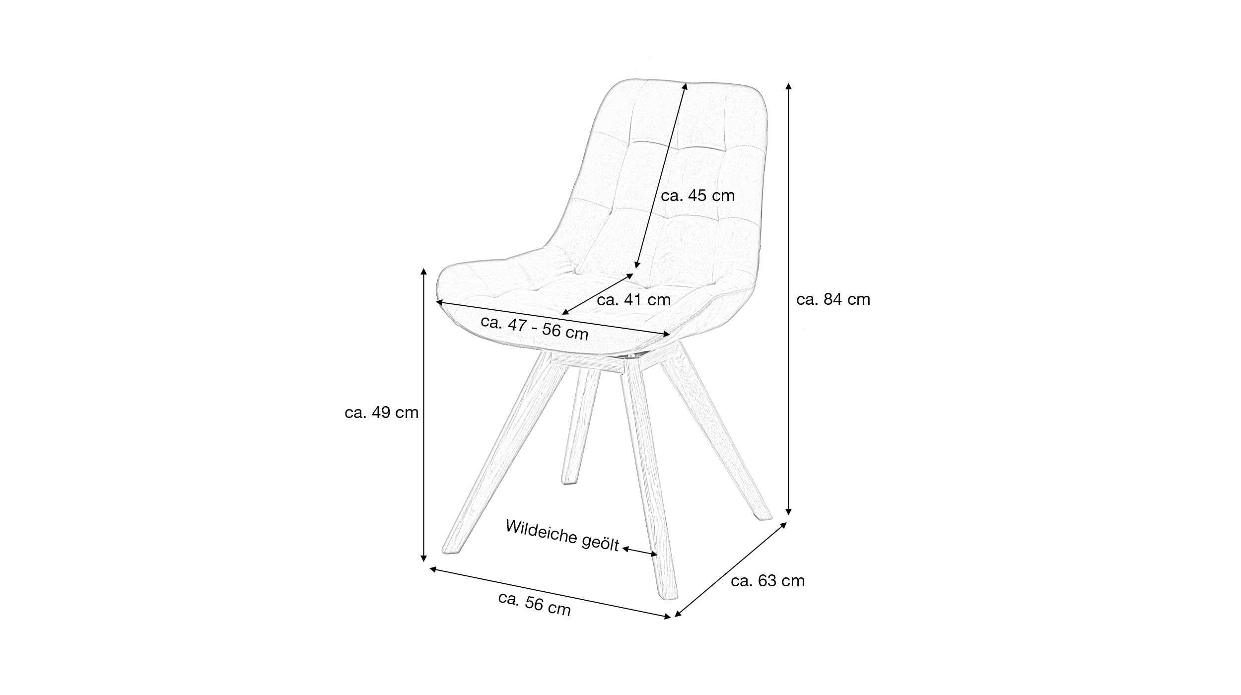 Polsterstuhl anthrazit Wildeiche - Microfaser - BELFAST