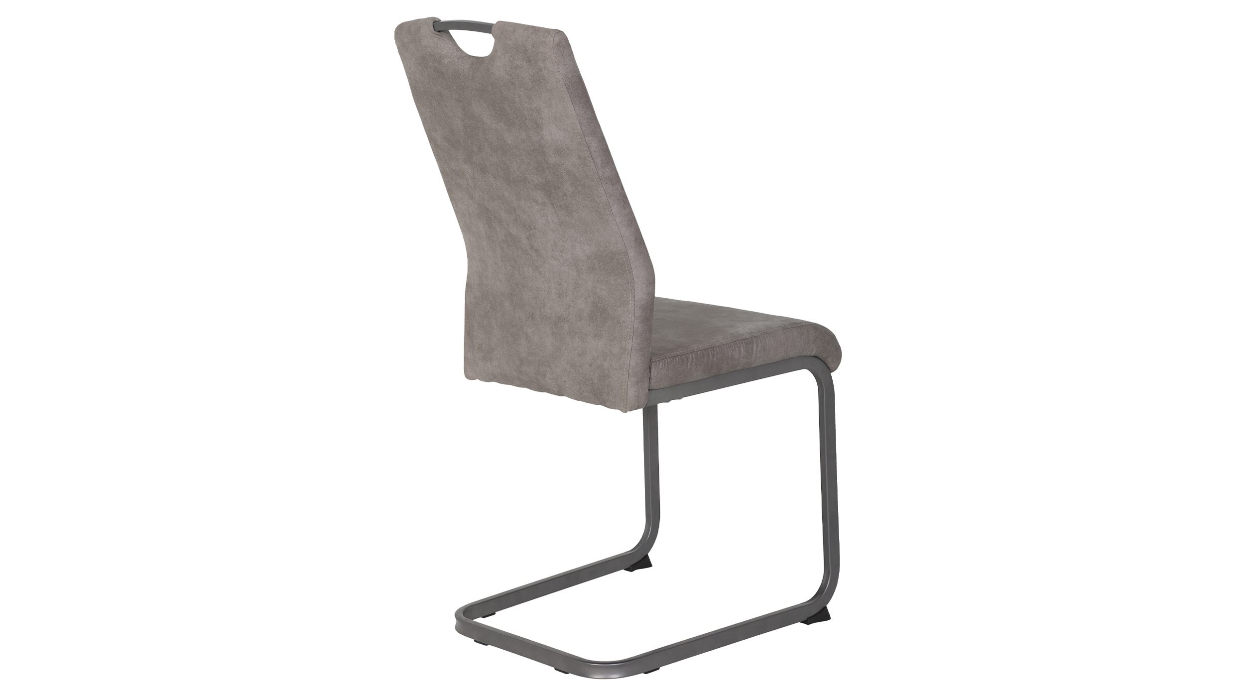 Moderner Schwingstuhl in grau aus Microfaser - CHRISTINA