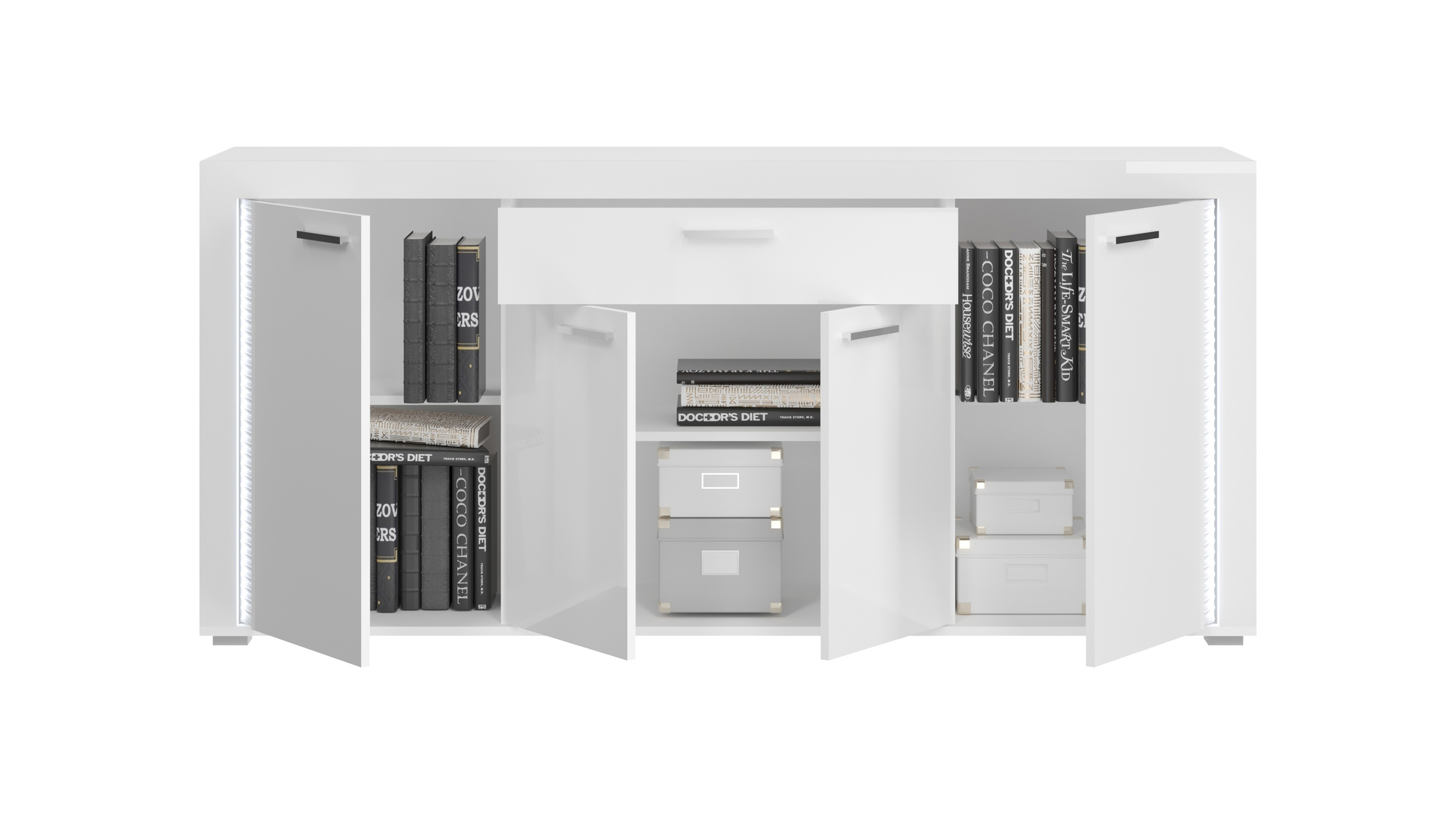 Sideboard mit Schublade weiß hochglanz 182 cm - SKYLIGHT