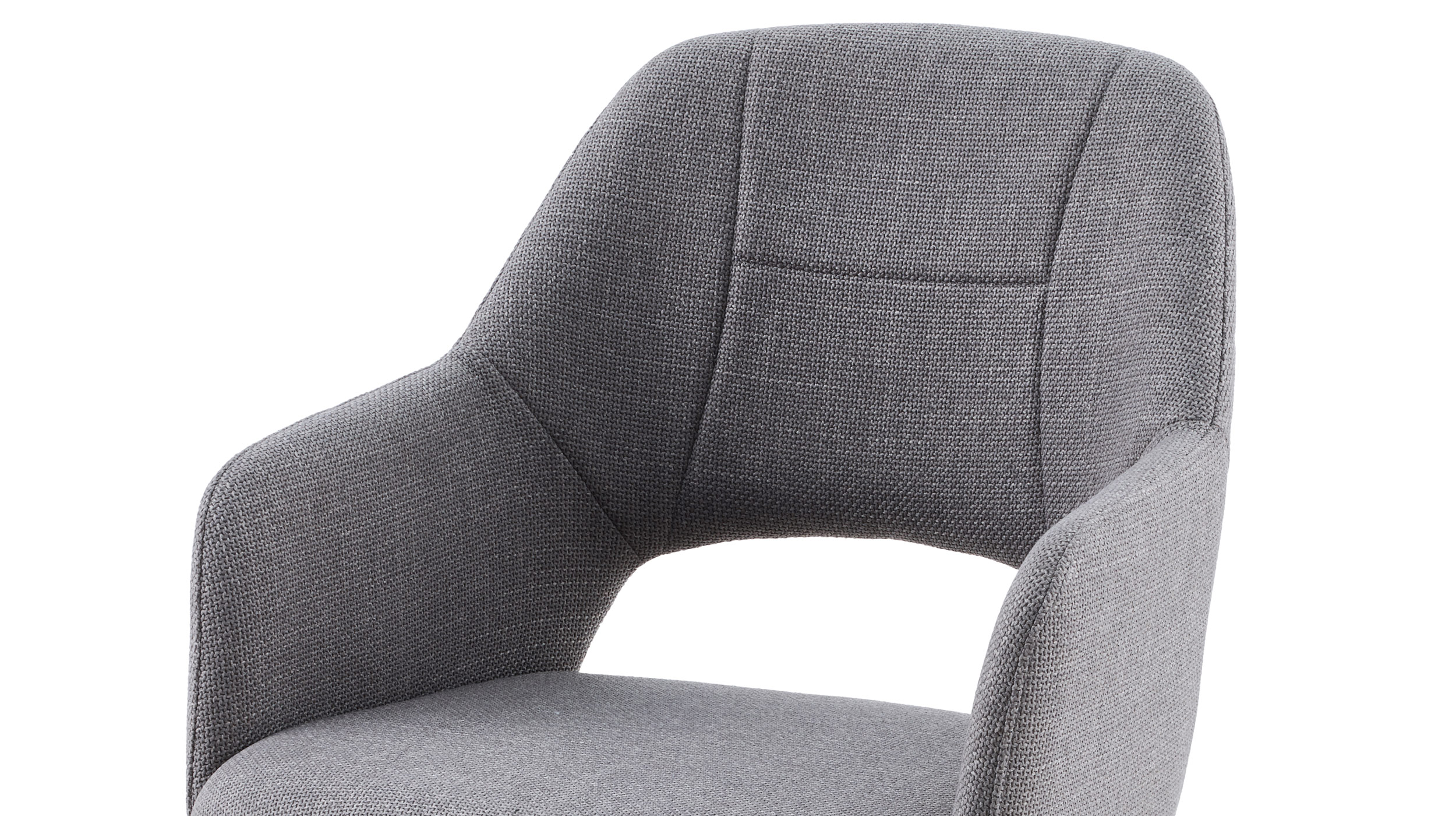 Armlehnstuhl grau Drehstuhl Microfaser Webstoff - STADE