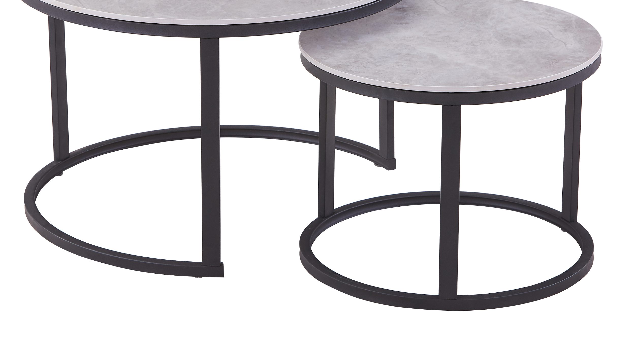 Couchtisch 2er-Set Keramik grau - 70 cm - 50 cm - AMLEKA