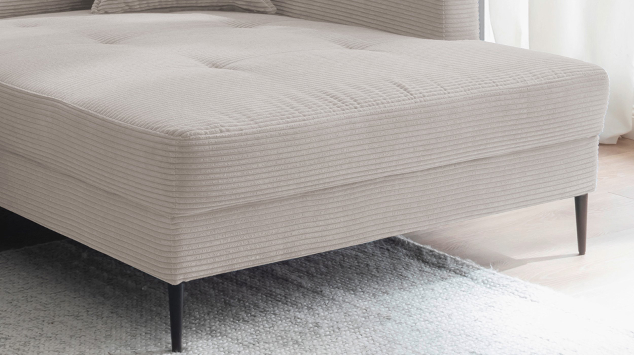 Ecksofa Cord hellgrau 276 x 173 cm - SUMMER