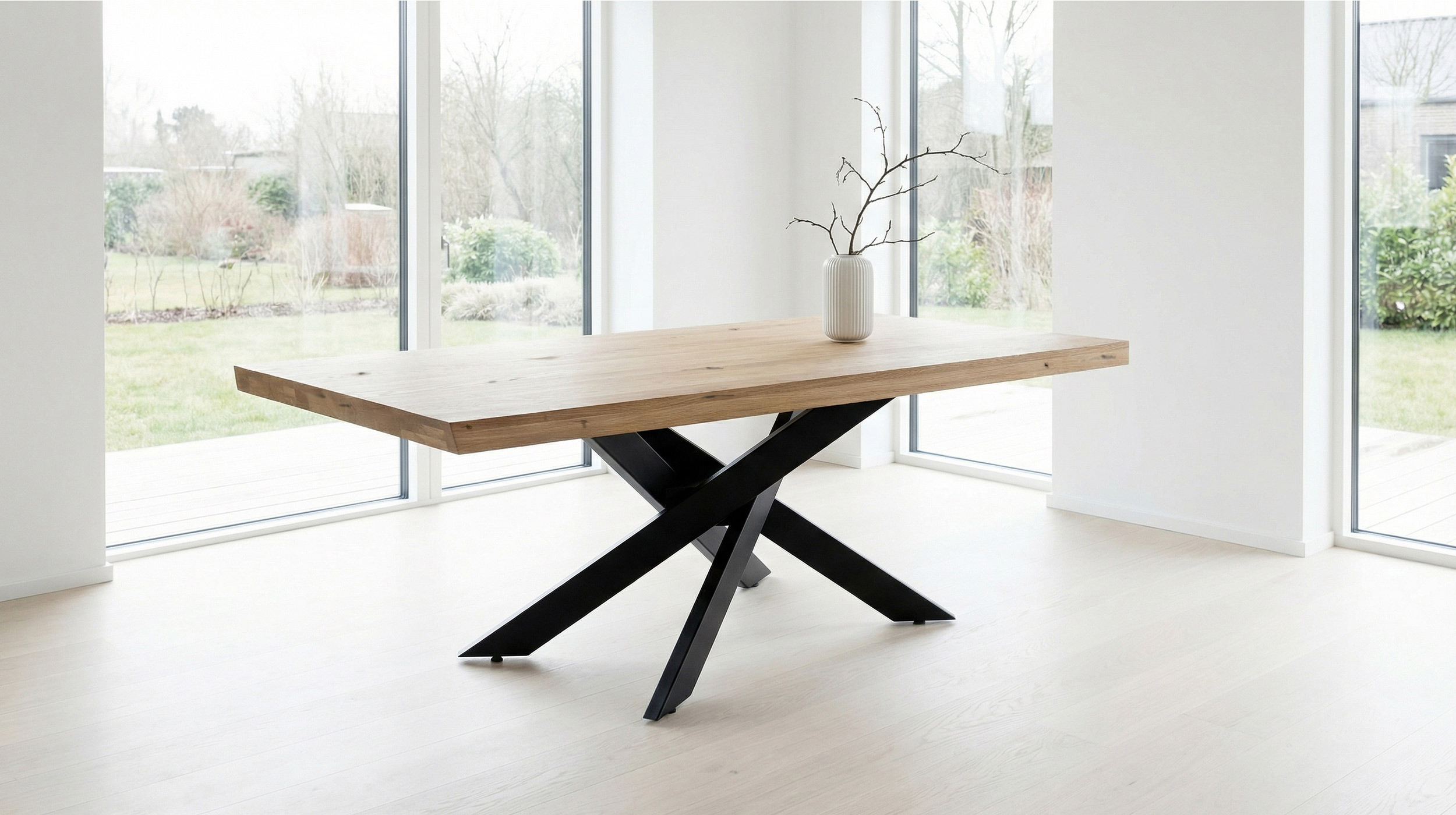 Esstisch Massivholztisch 220 x 100 cm Wildeiche geölt - AHUS