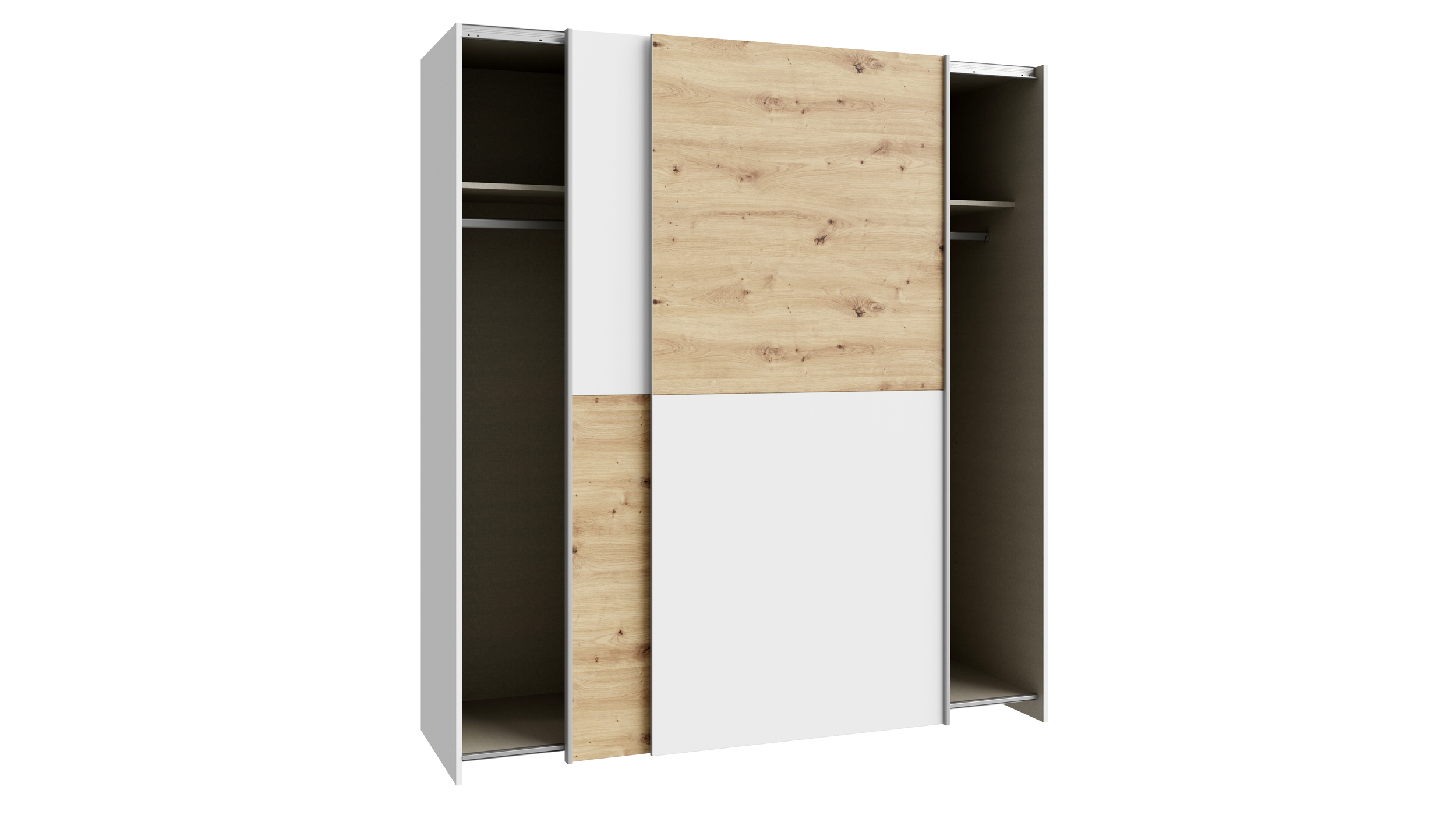 Schwebetürenschrank Artisan Eiche 170 cm 2-türig - CULGOA